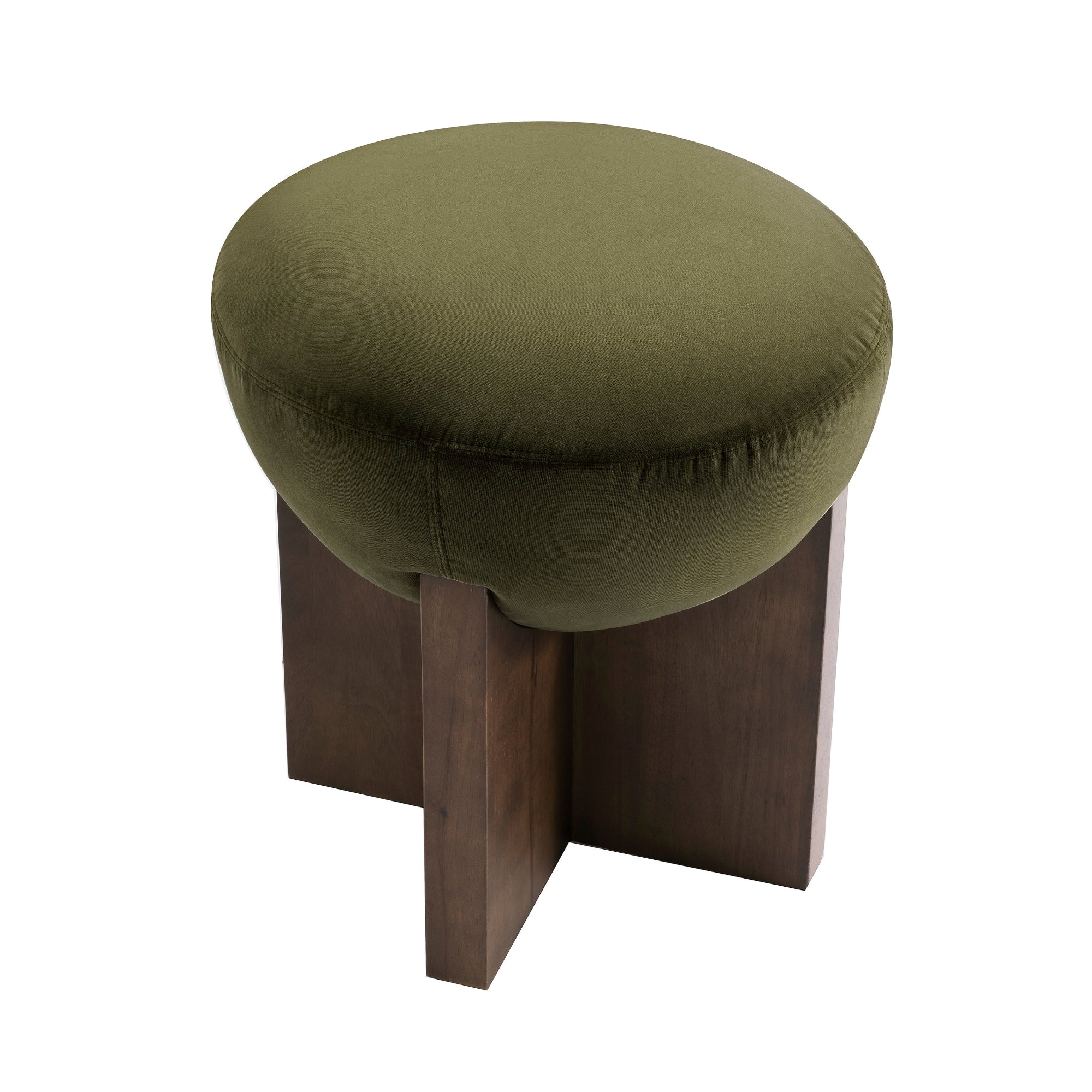 Olivia 44cm Velvet Ottoman Moss - Image 3