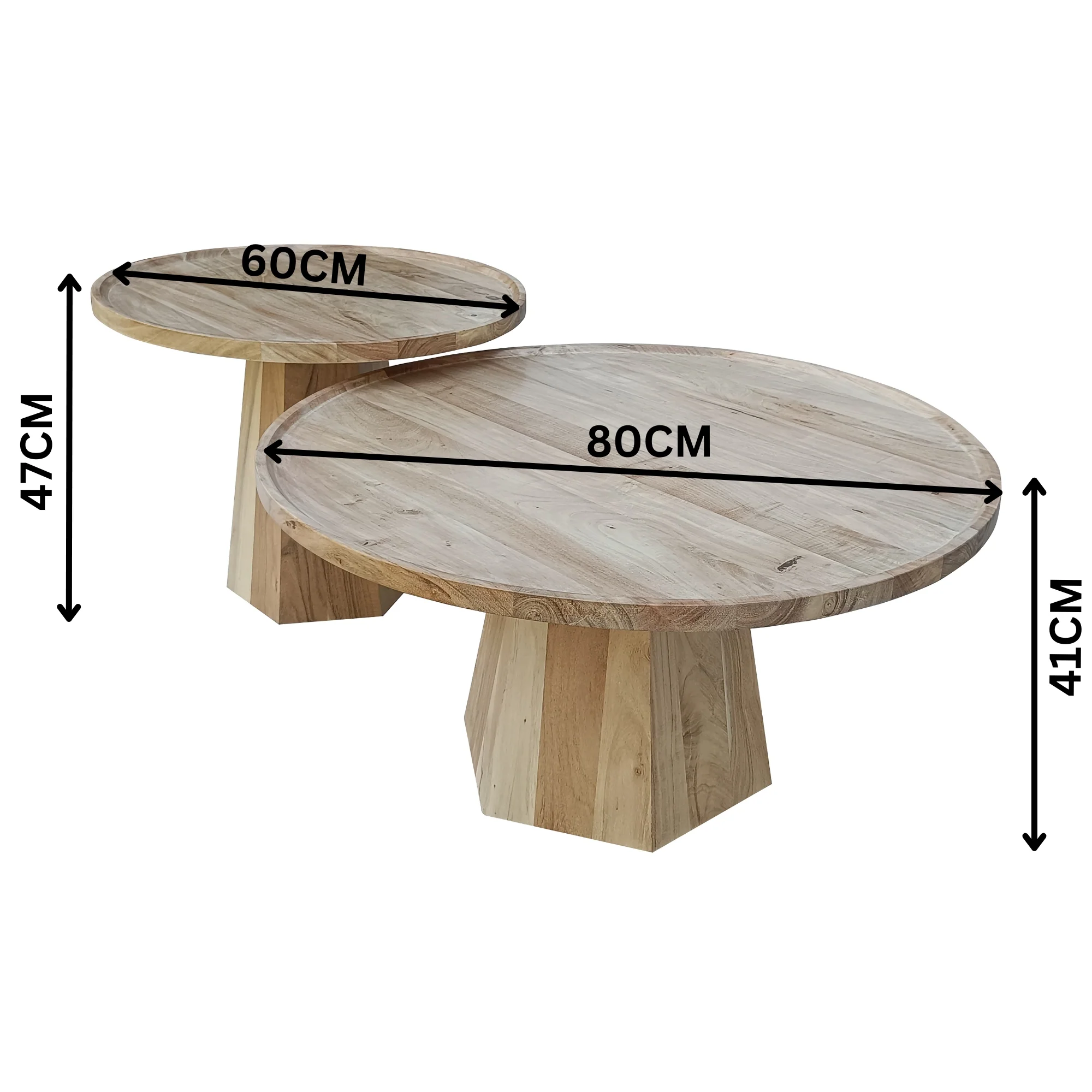 Orbit 2pc Round Coffee Table Natural - Image 2