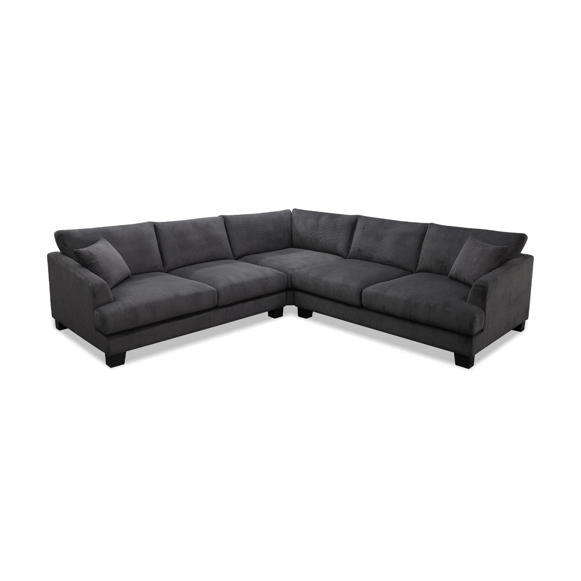 Orio 4 Seater Corner Sofa Lounge Set Charcoal - Image 2