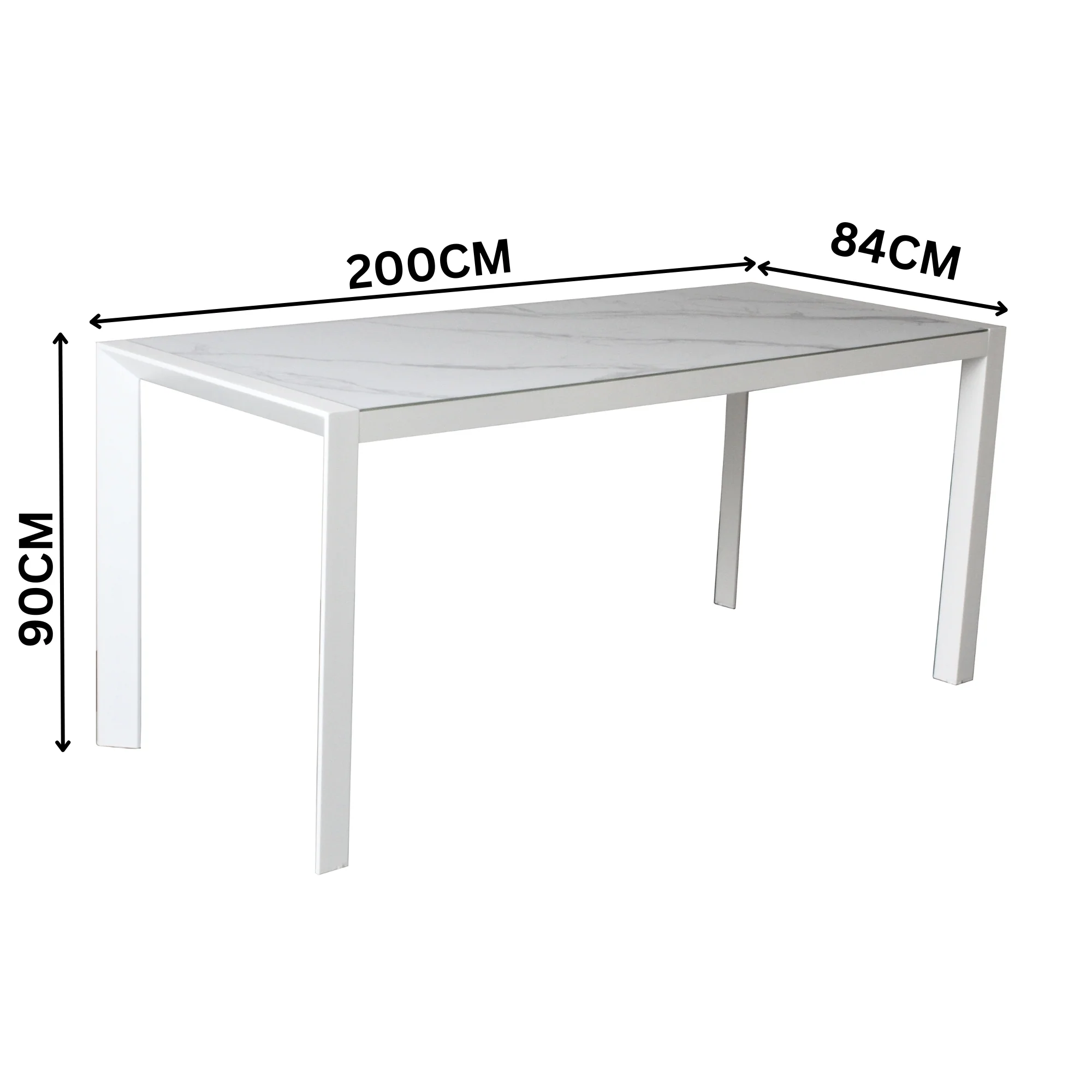Oro 200cm Aluminium Outdoor Bar Table White - Image 2