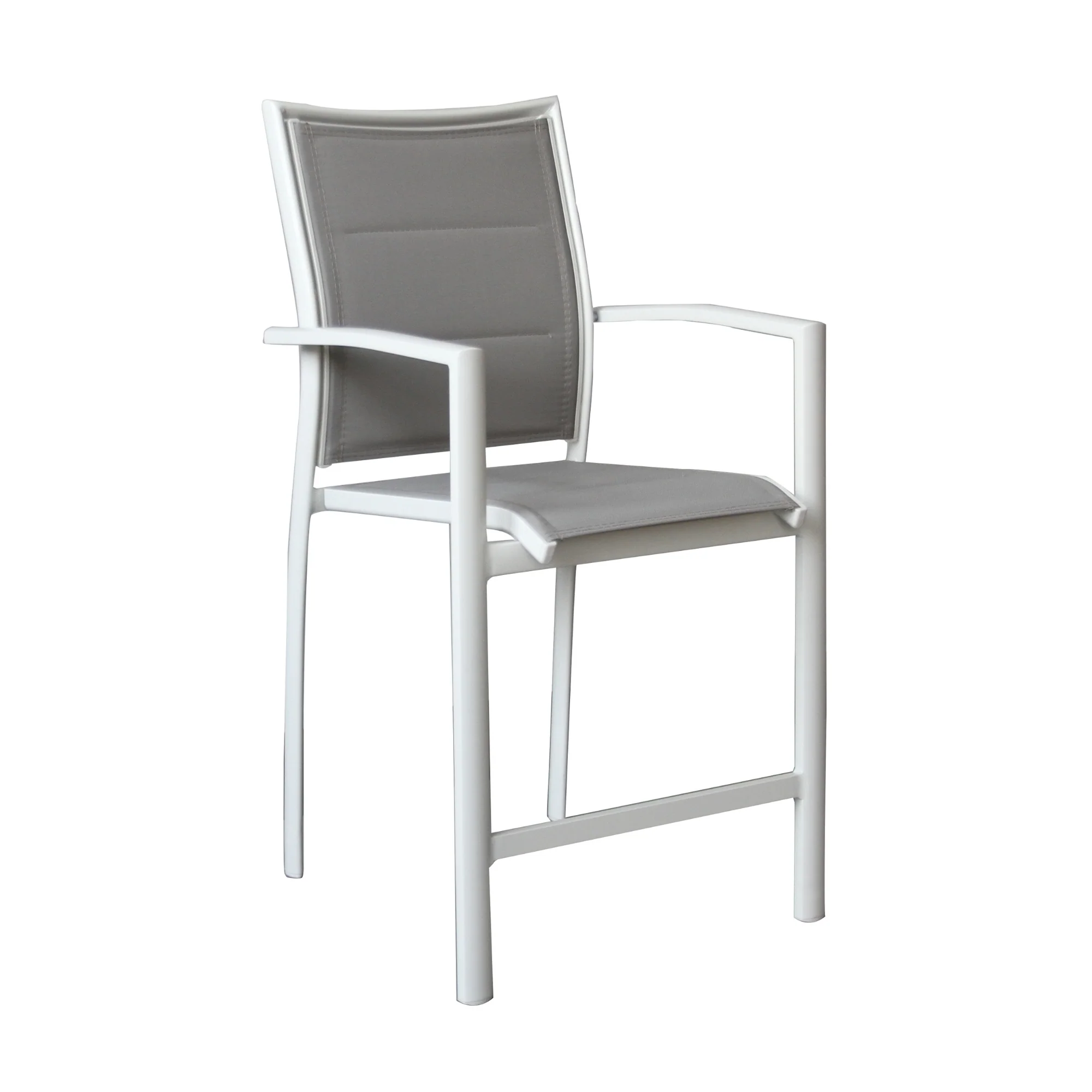 Oro 2pc Set Aluminium Outdoor Dining Bar Chair White - Image 2