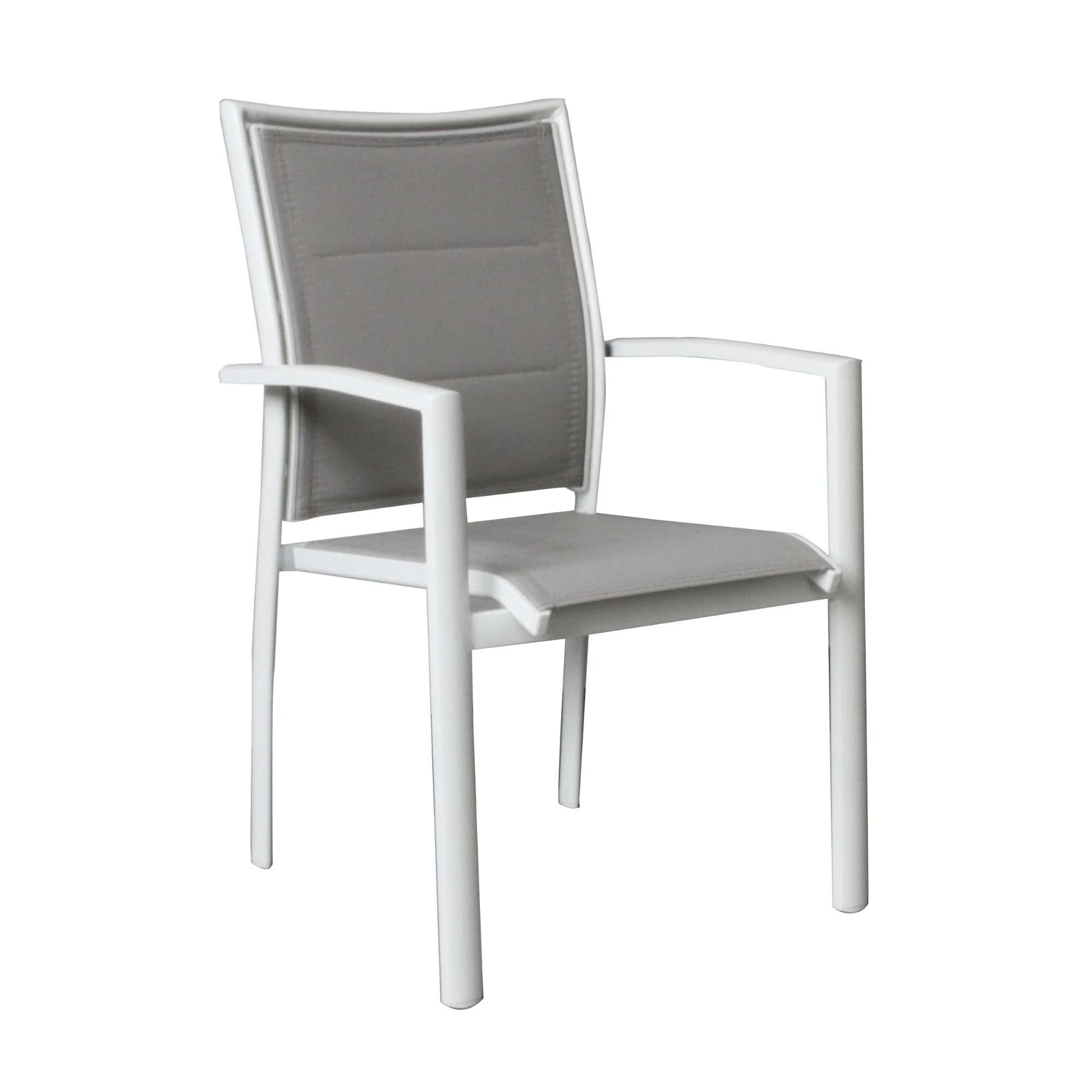 Oro 2pc Set Aluminium Outdoor Dining Chair White - Image 2