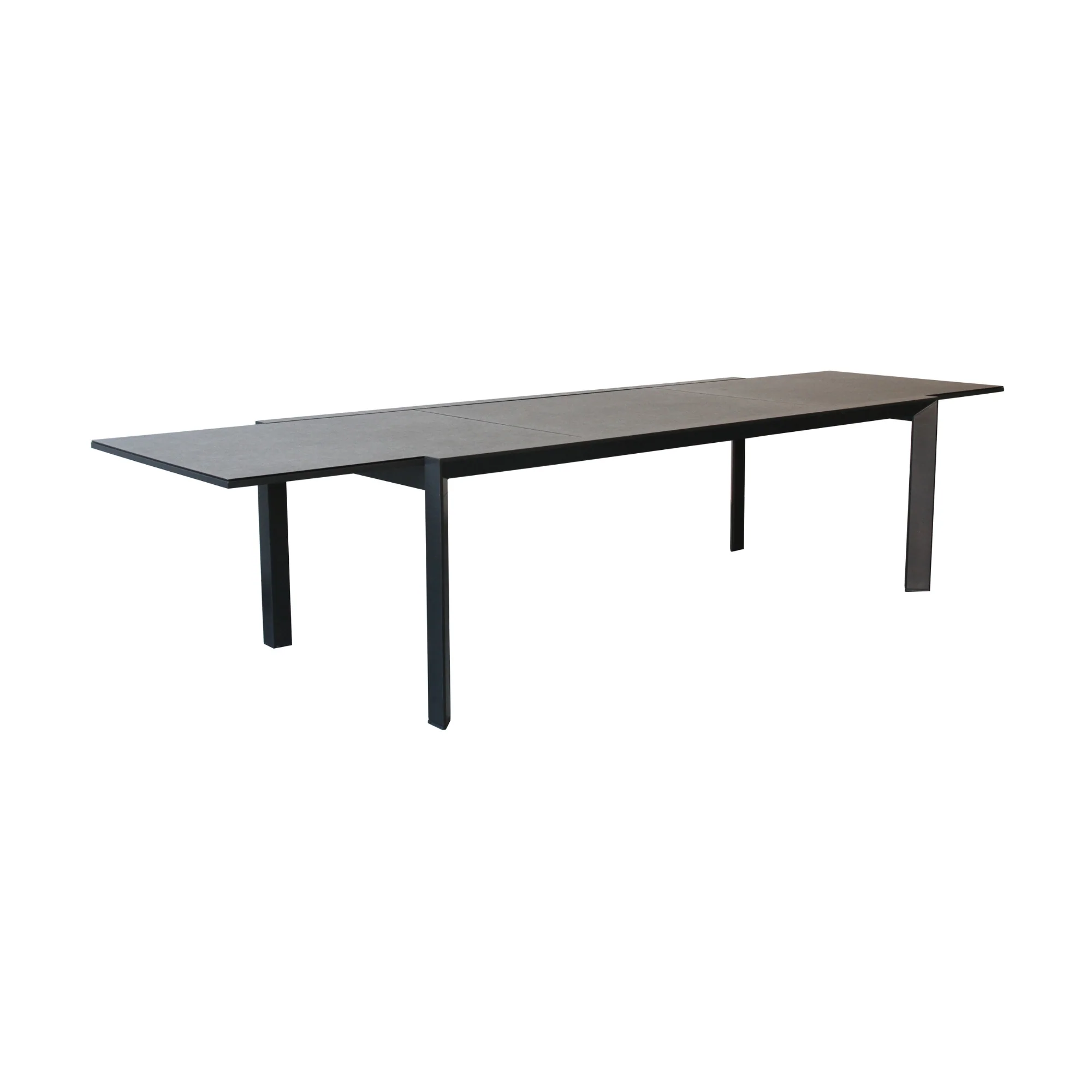Oro 9pc Set Outdoor Dining Extension Aluminium Table 8 Chair Charcoal - Image 2