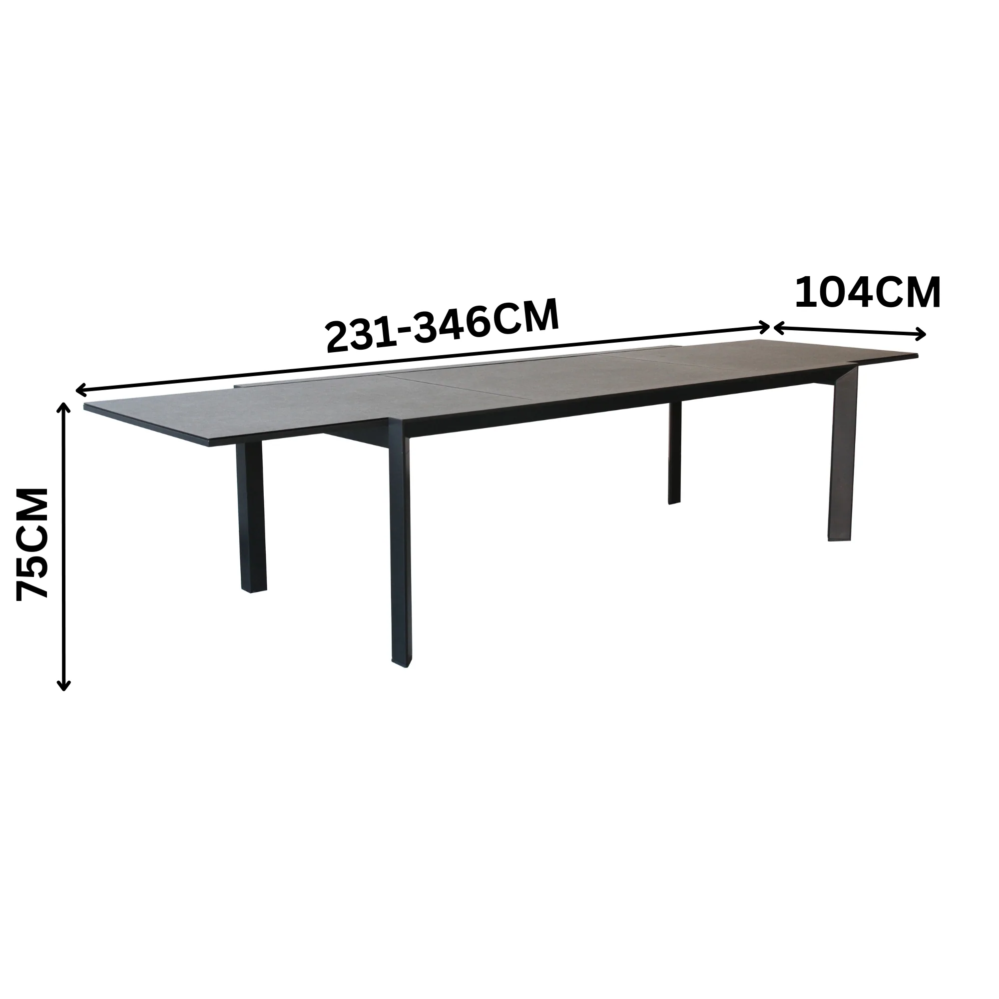Oro 9pc Set Outdoor Dining Extension Aluminium Table 8 Chair Charcoal - Image 3