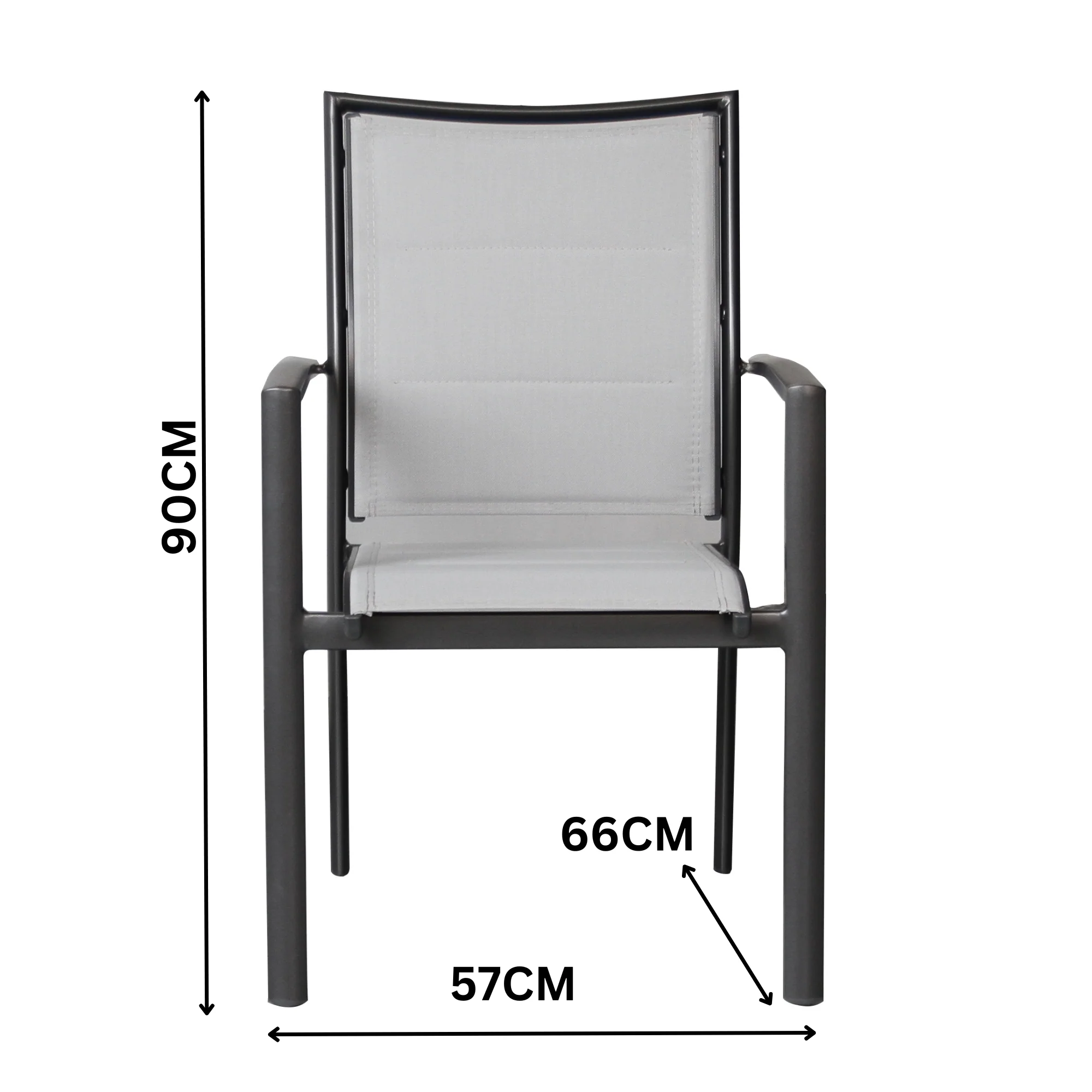 Oro 9pc Set Outdoor Dining Extension Aluminium Table 8 Chair Charcoal - Image 6