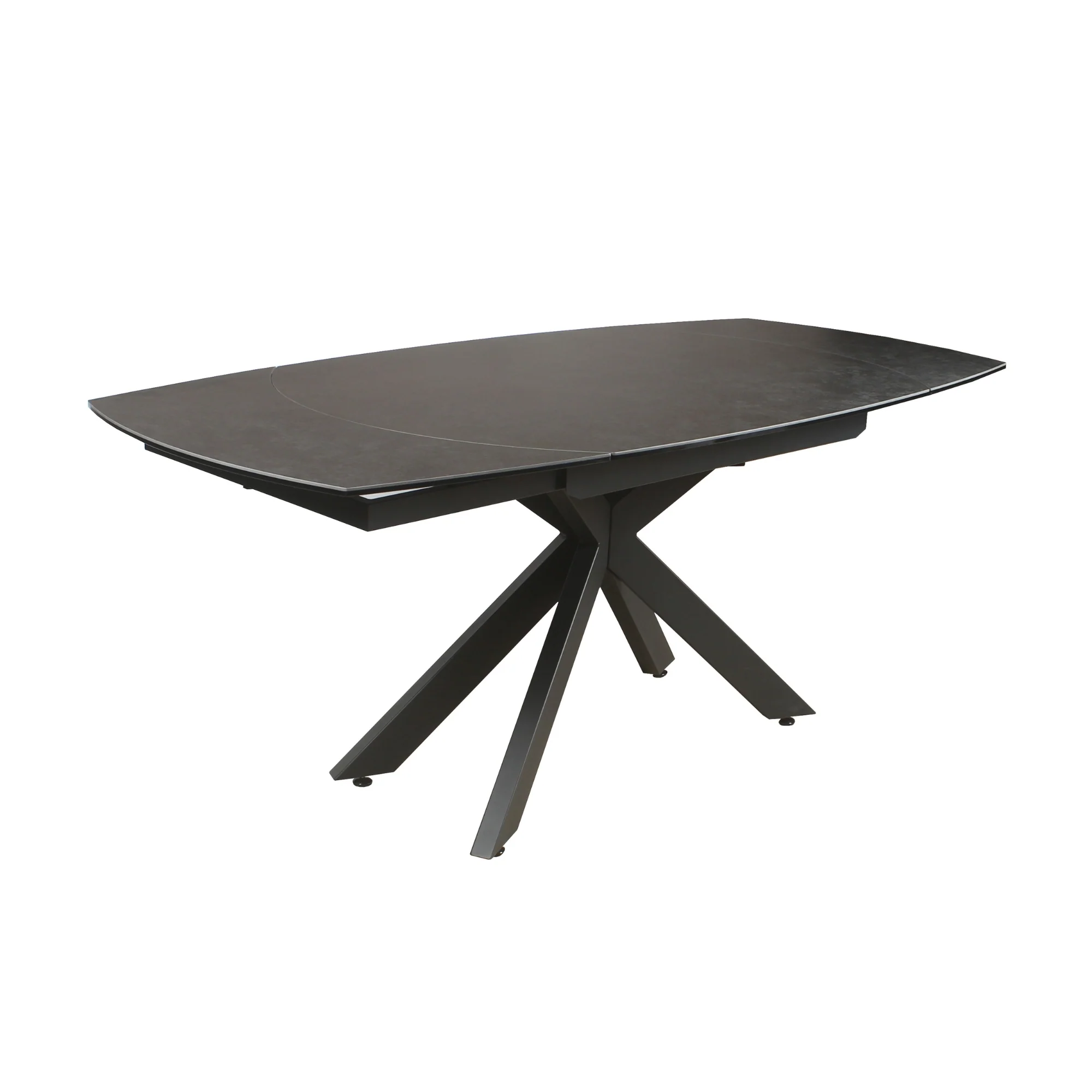 Orren 120-180cm Extendable Dining Table Ceramic Tempered Glass Top Dark Grey - Image 2