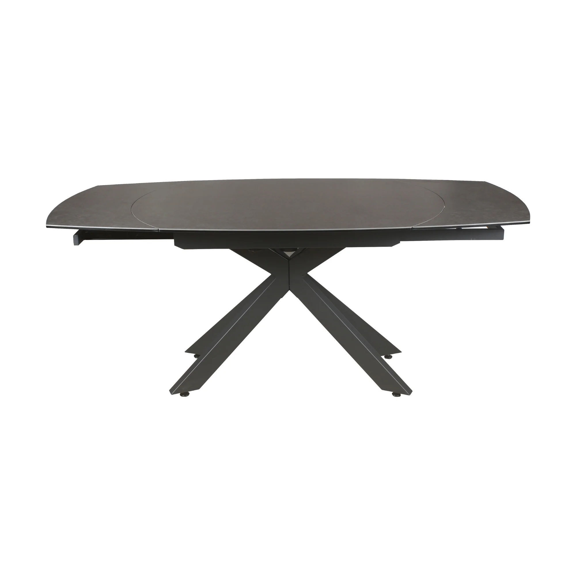 Orren 120-180cm Extendable Dining Table Ceramic Tempered Glass Top Dark Grey - Image 4