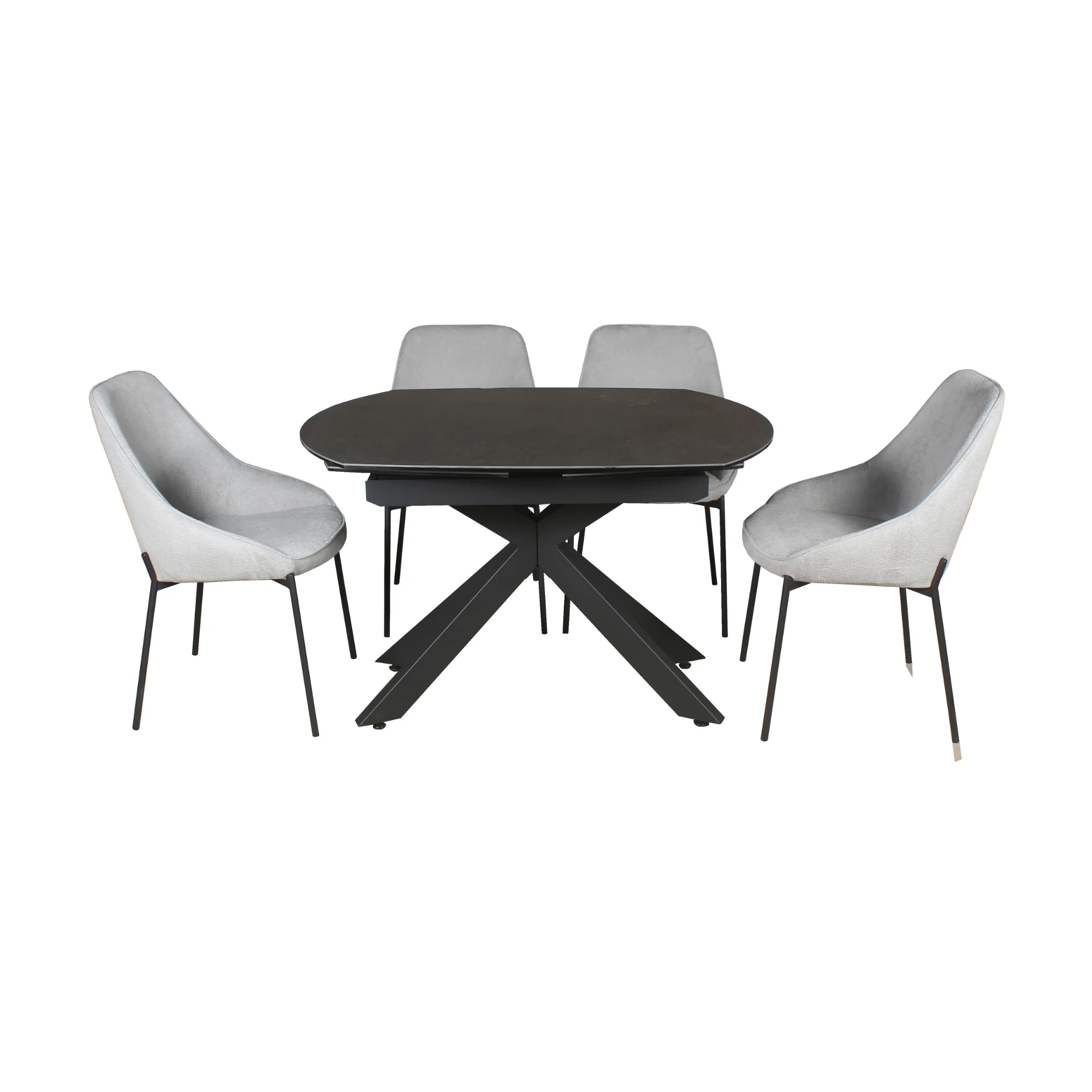 Orren 120-180cm Extendable Dining Table Ceramic Tempered Glass Top Dark Grey - Image 8