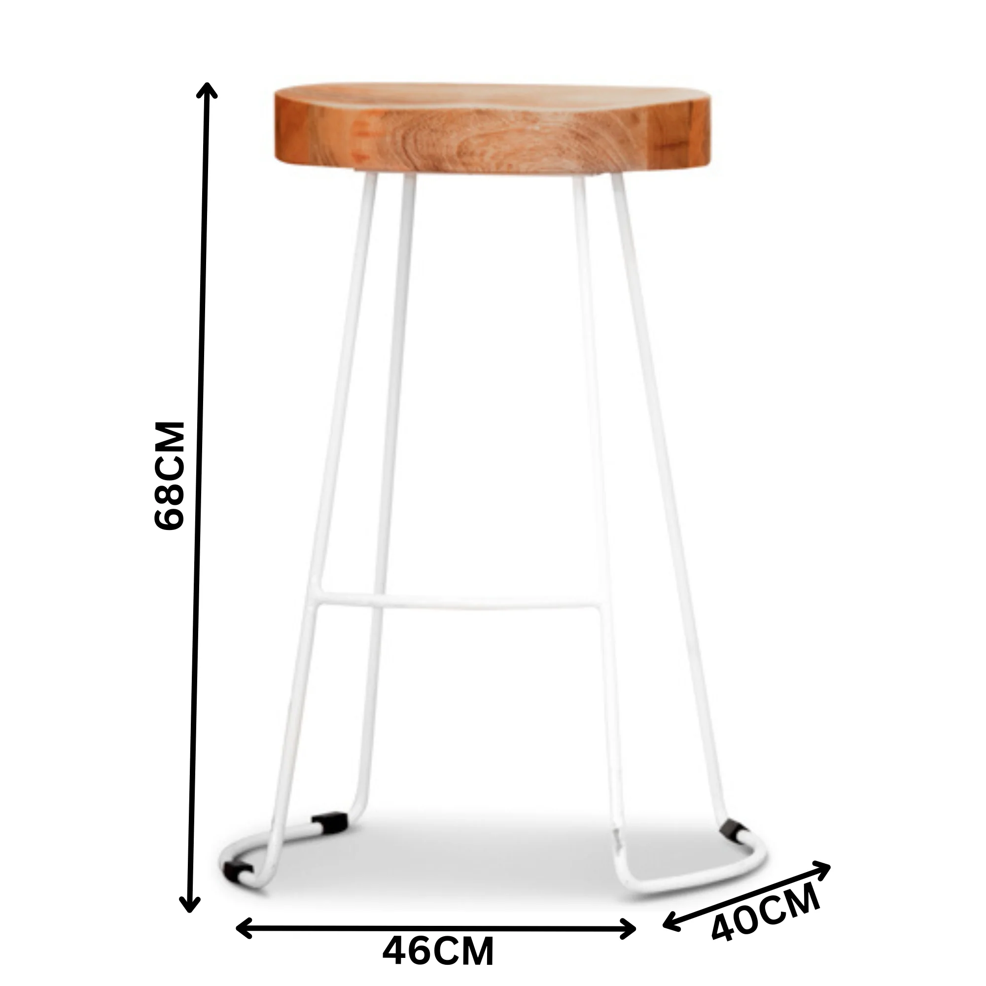 Otte Barstool Bar Chair Metal Frame White Oak - Image 2