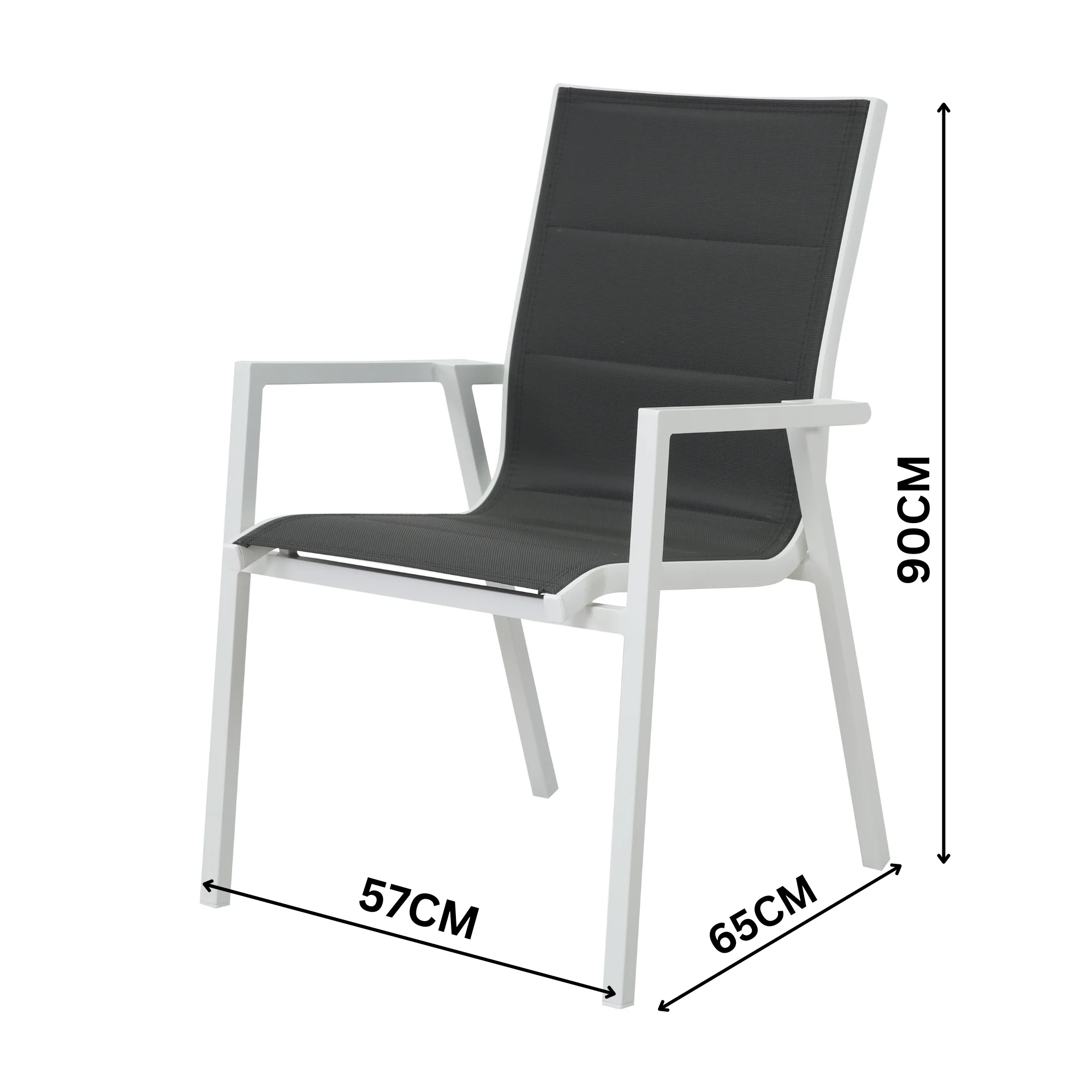 Outie 2pc Set Aluminium Outdoor Dining Chair White - Image 4