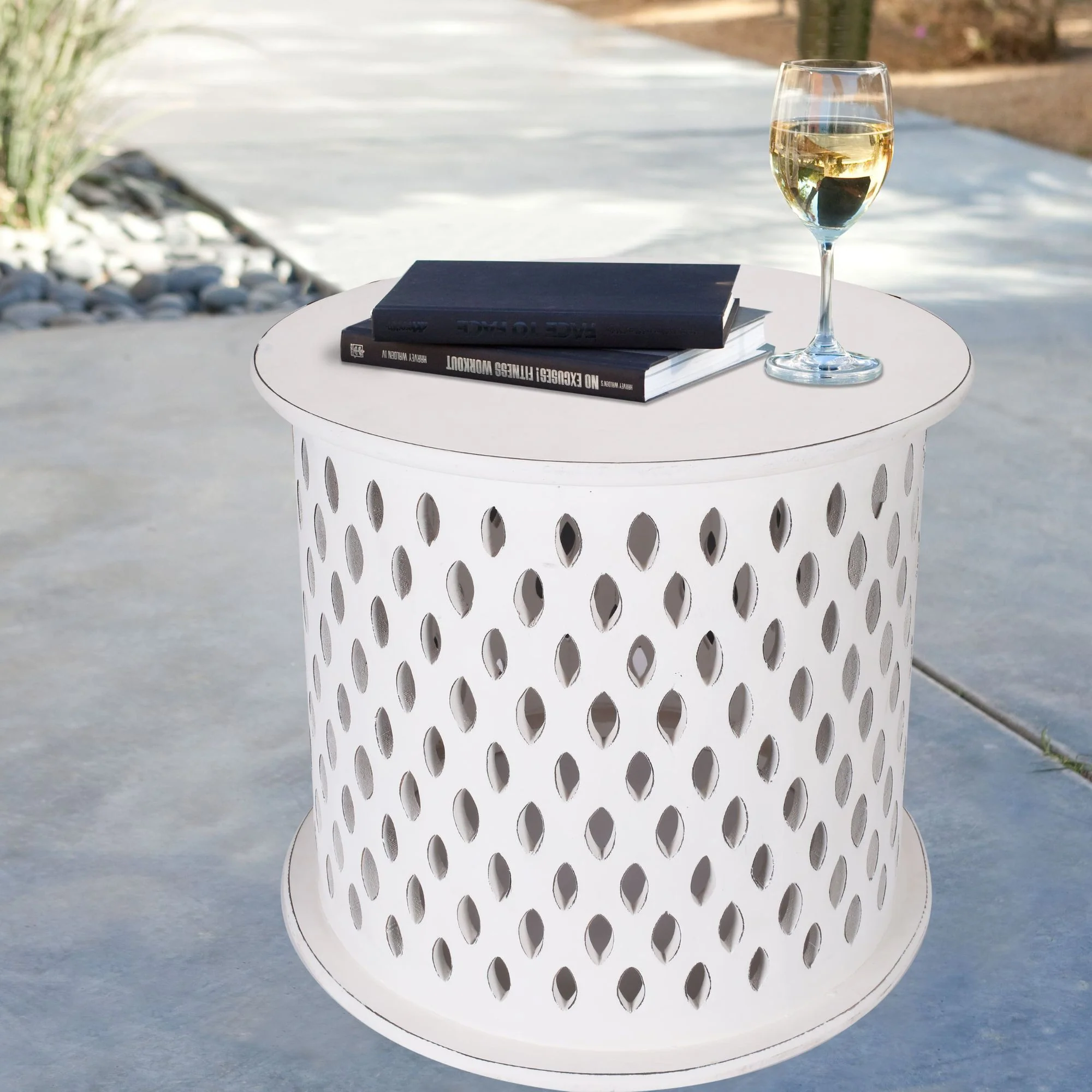 Pansy  50cm Side Table White - Image 3