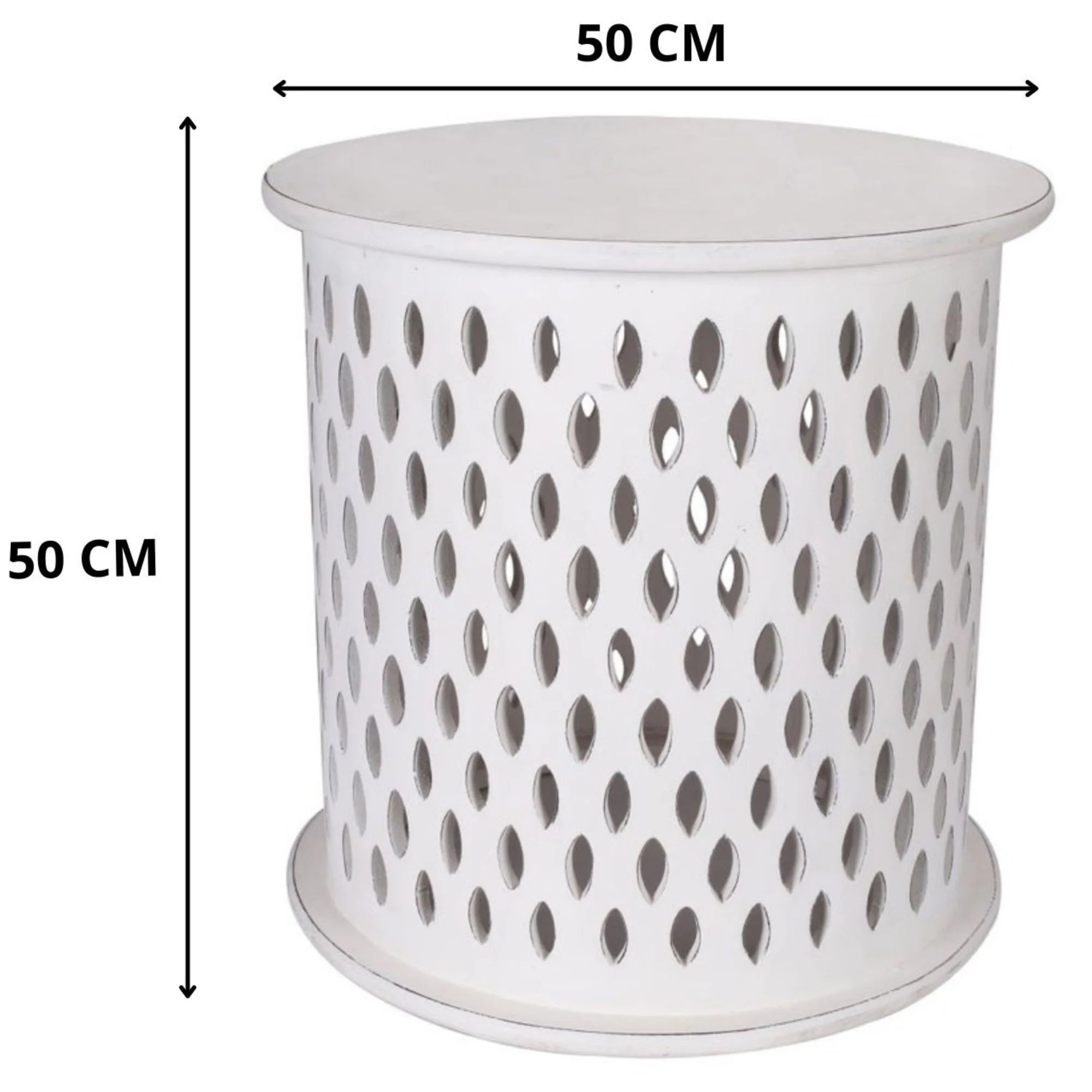 Pansy  50cm Side Table White - Image 4