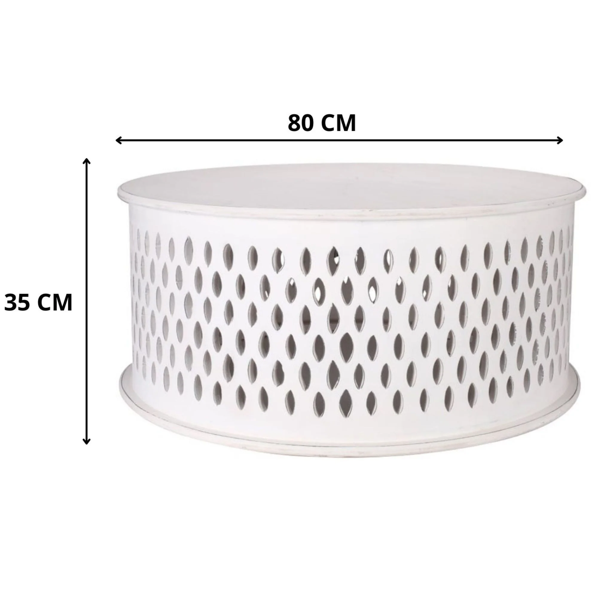 Pansy  80cm Coffee Table White - Image 3