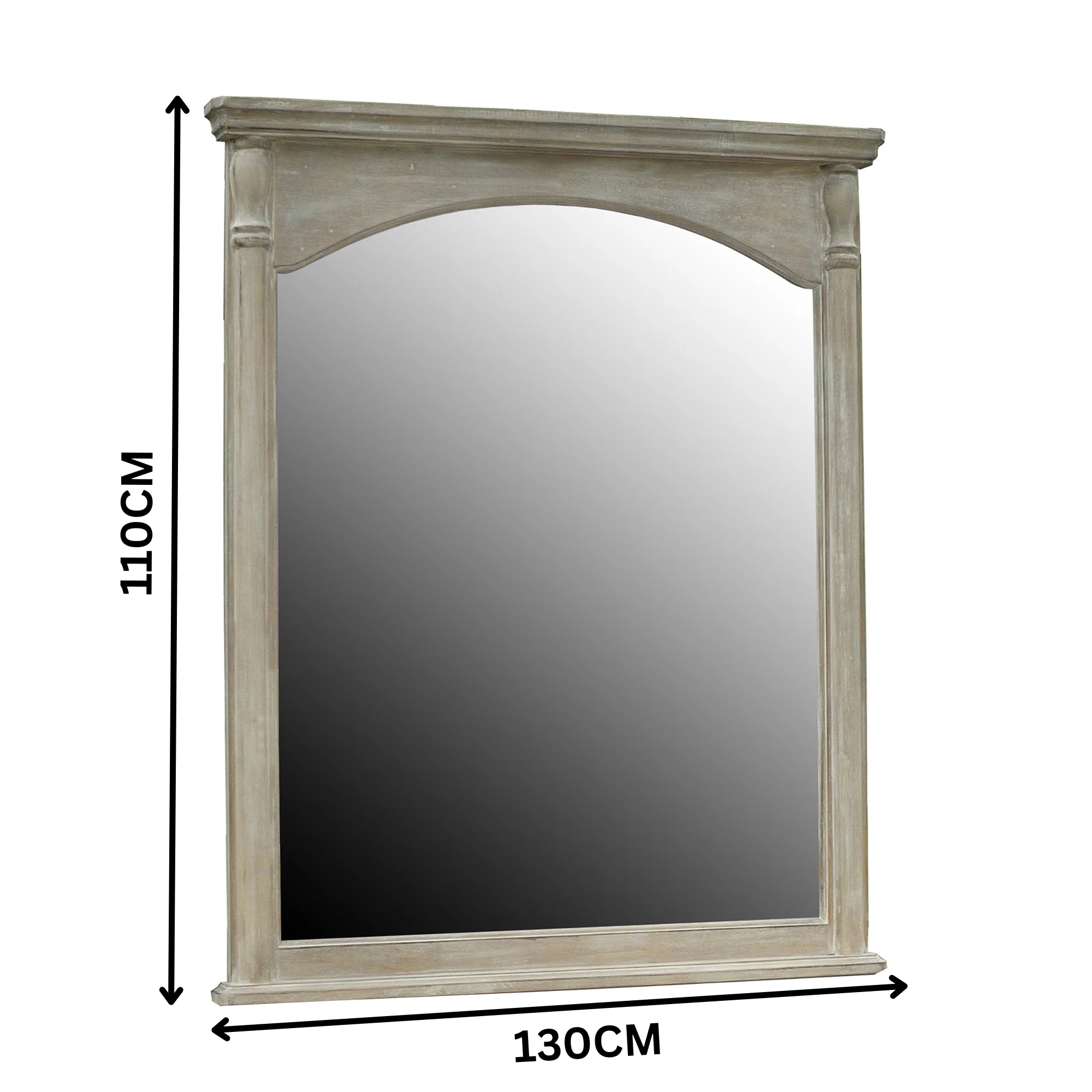 Paris Mirror for Dresser Washed Grey - Image 2