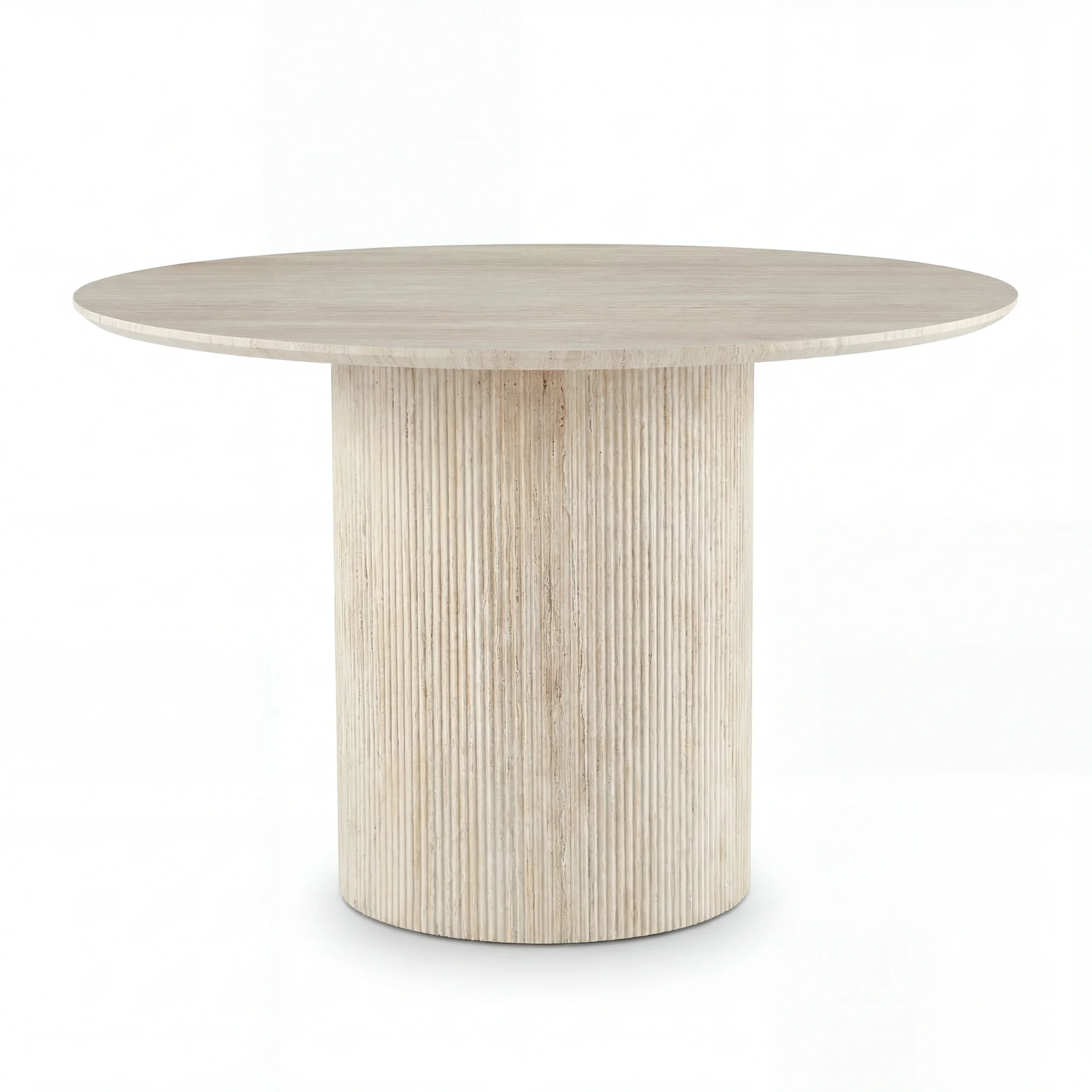 Paula 120cm Round Dining Table Travertine Beige - Image 2