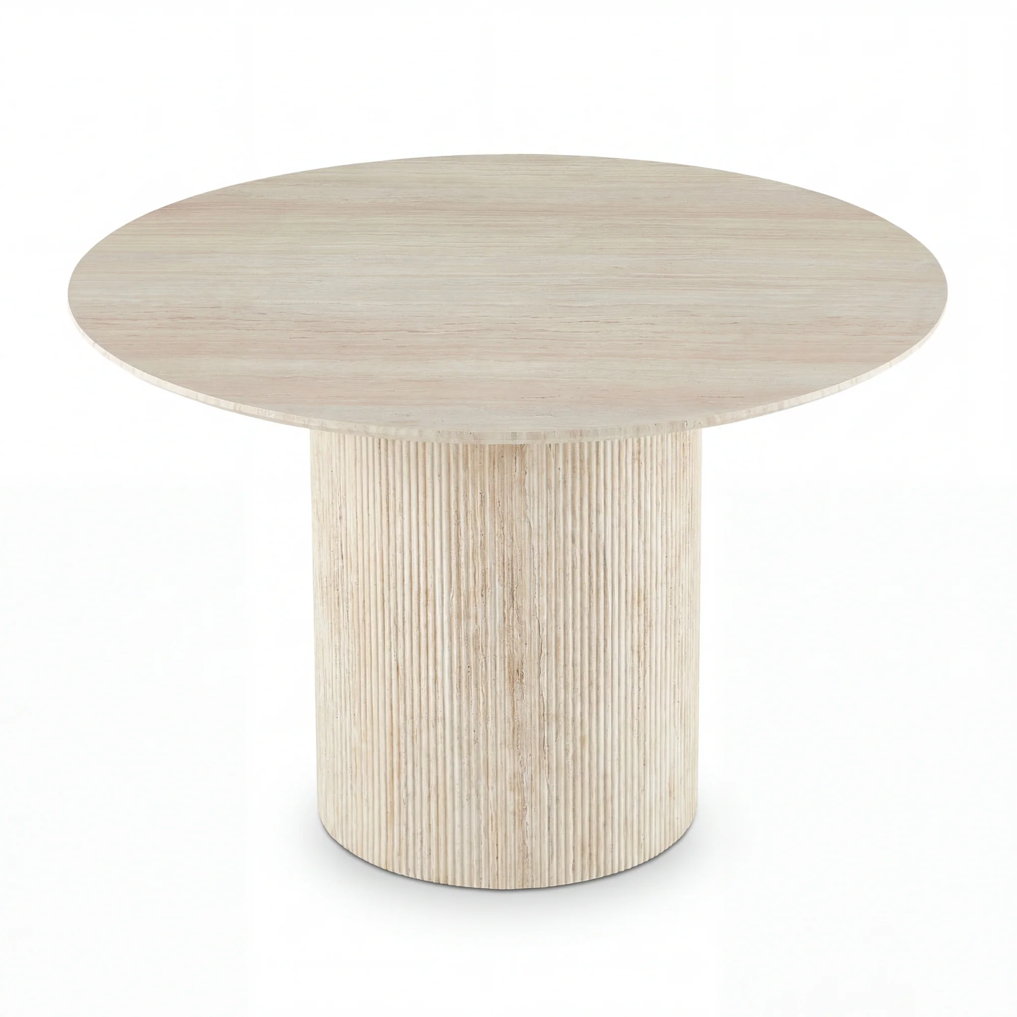 Paula 120cm Round Dining Table Travertine Beige - Image 6