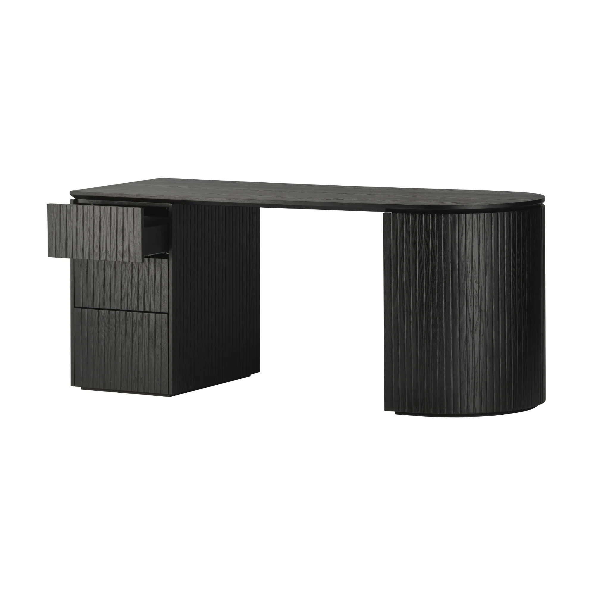 Payton Benjamin Ripple Grand Office Desk LHF Drawer Black - Image 4