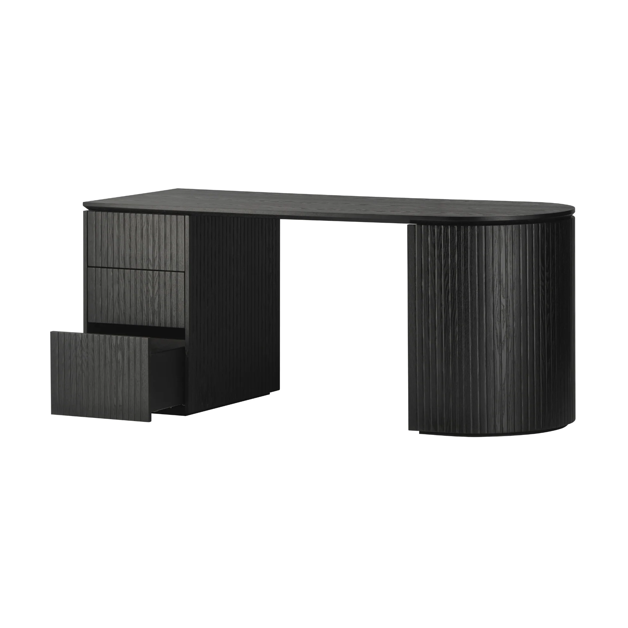 Payton Benjamin Ripple Grand Office Desk LHF Drawer Black - Image 6