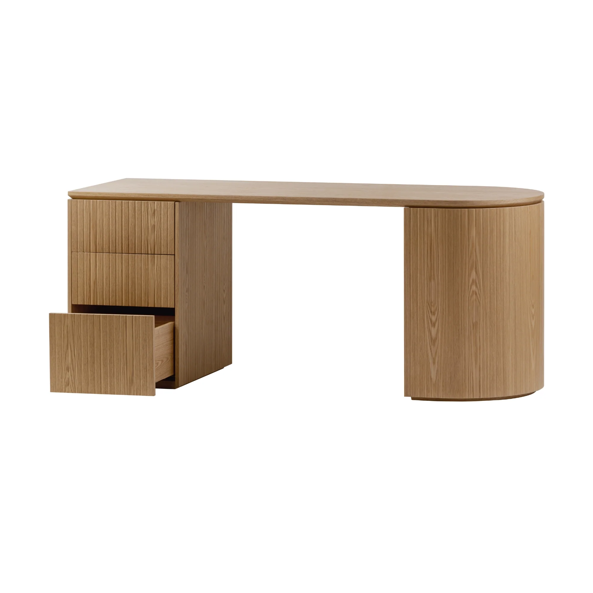 Payton Benjamin Ripple Grand Office Desk LHF Drawer Natural - Image 4
