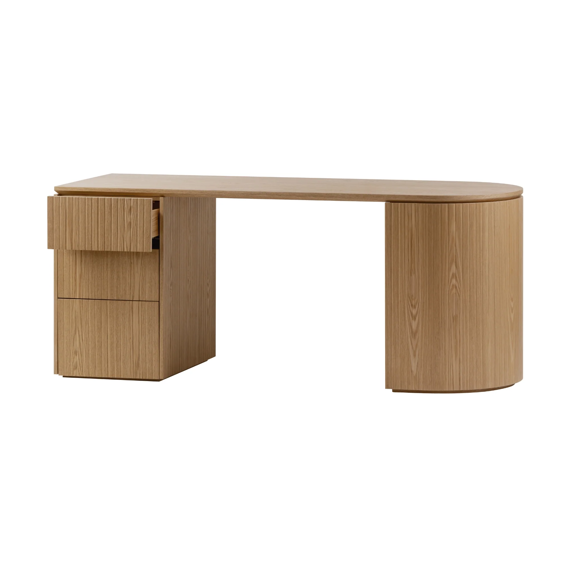 Payton Benjamin Ripple Grand Office Desk LHF Drawer Natural - Image 5
