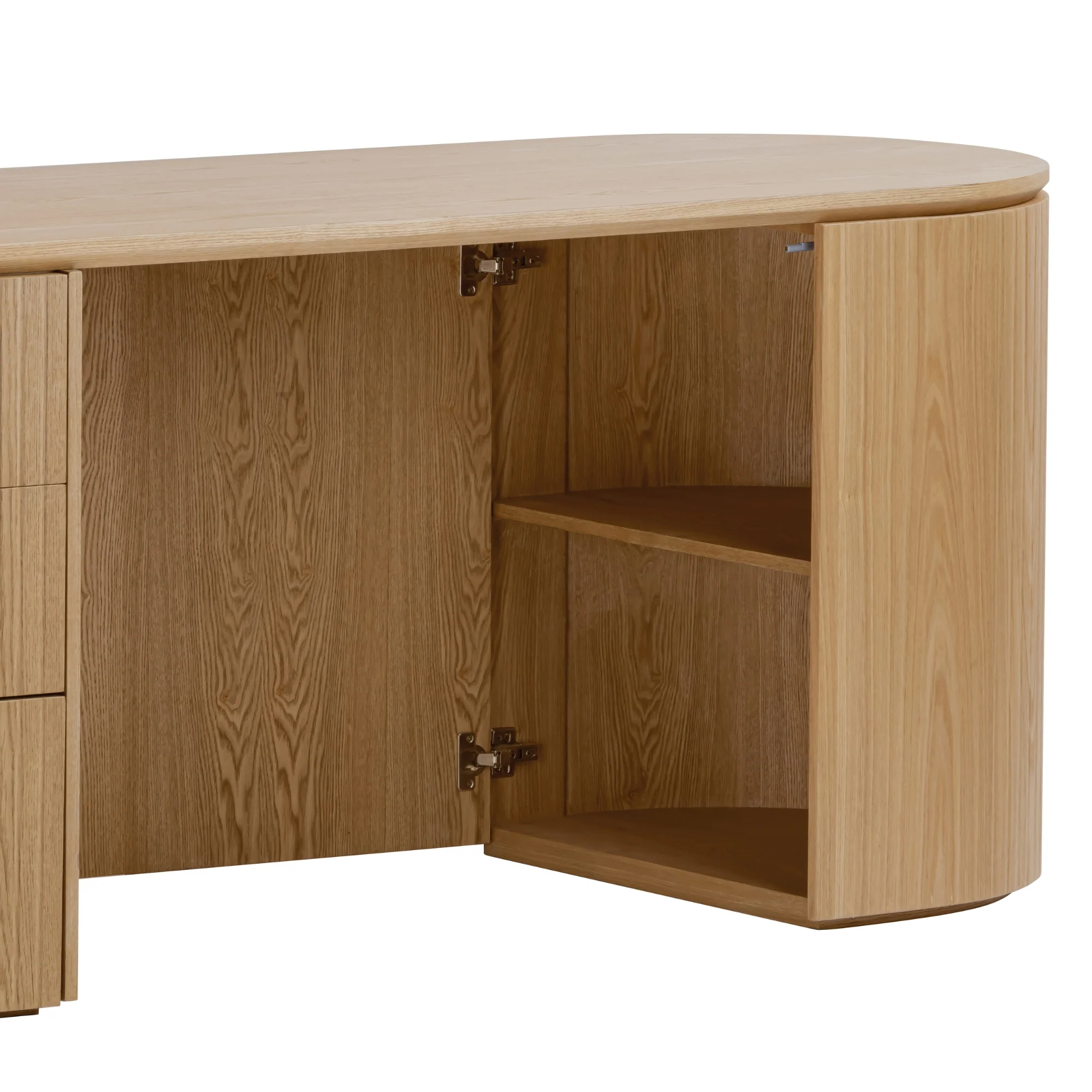 Payton Benjamin Ripple Grand Office Desk LHF Drawer Natural - Image 7