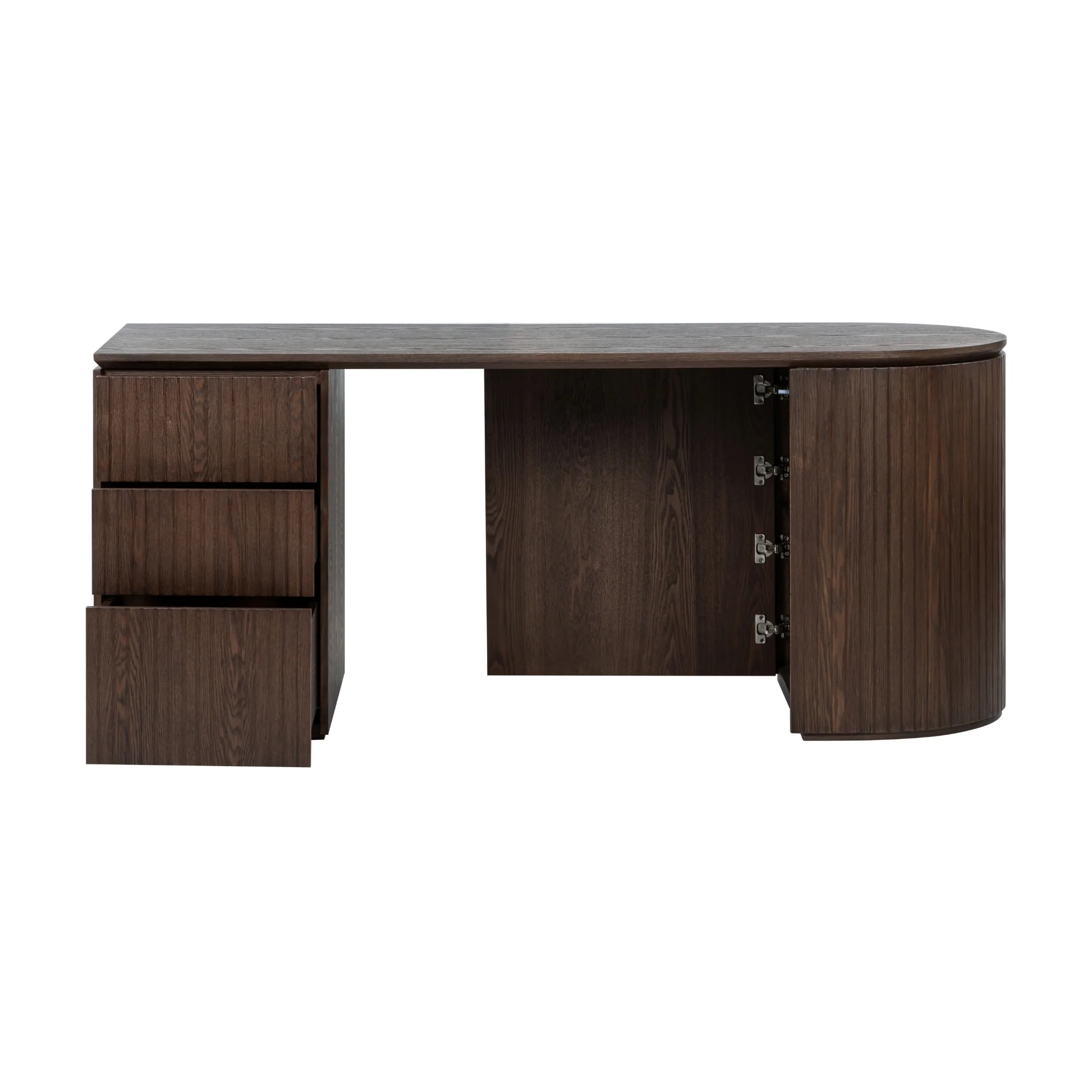Payton Benjamin Ripple Grand Office Desk LHF Drawer Walnut - Image 4