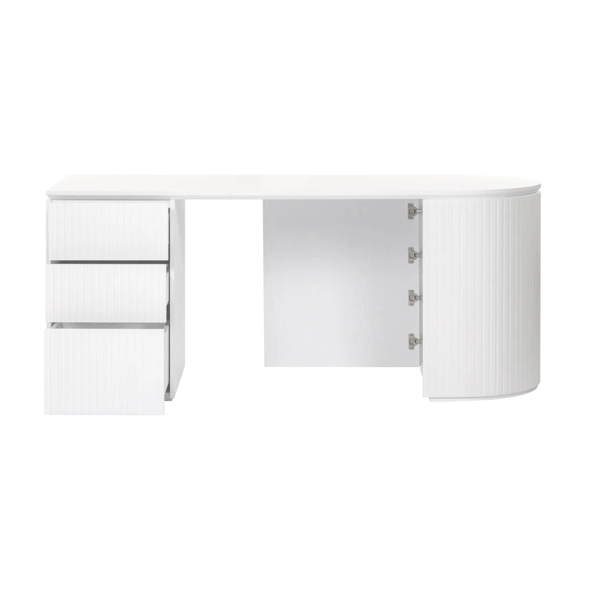 Payton Benjamin Ripple Grand Office Desk LHF Drawer White - Image 4