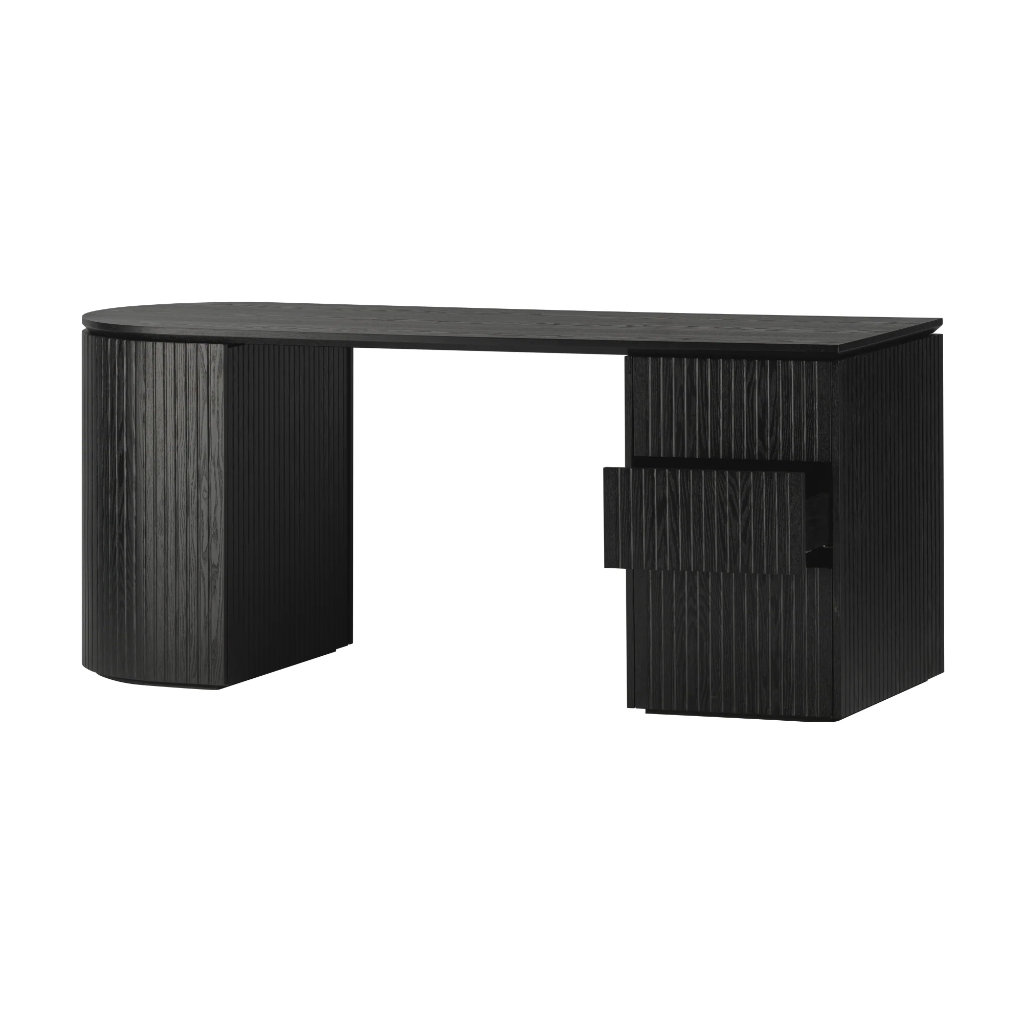 Payton Benjamin Ripple Grand Office Desk RHF Drawer Black - Image 4