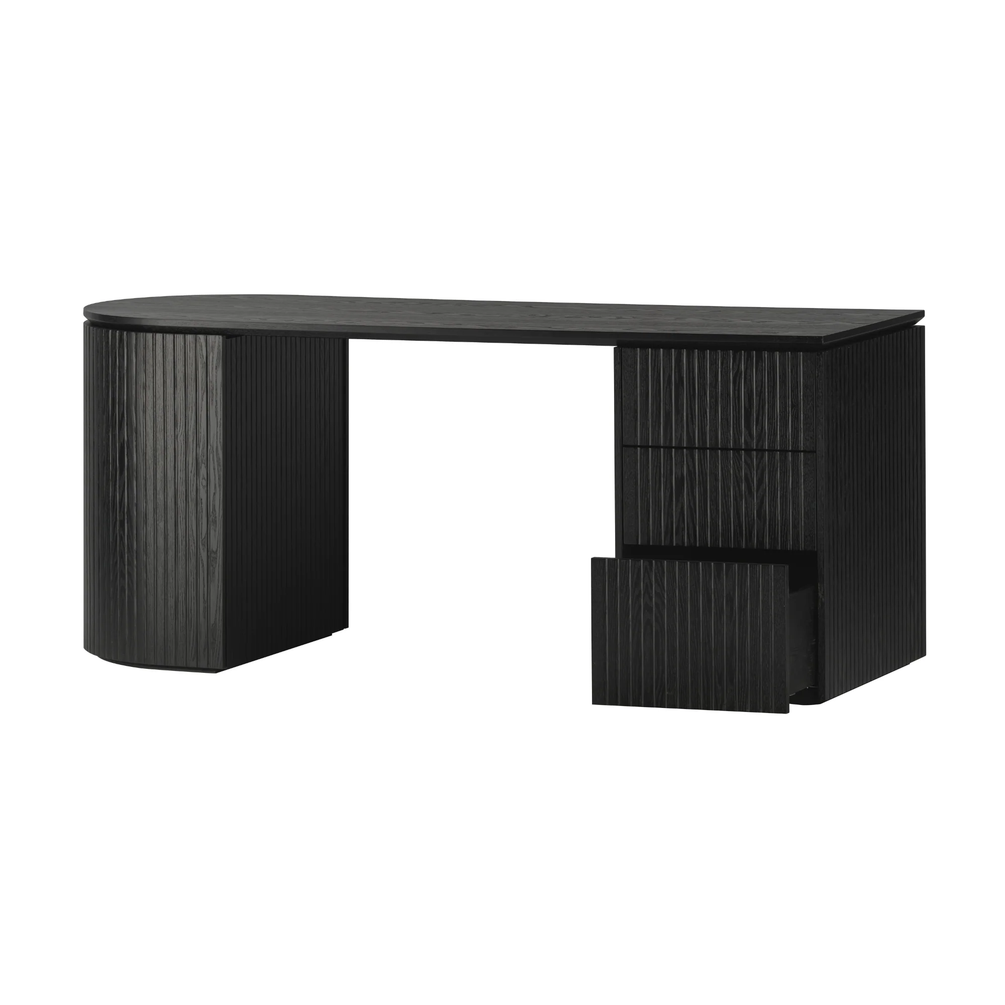 Payton Benjamin Ripple Grand Office Desk RHF Drawer Black - Image 5