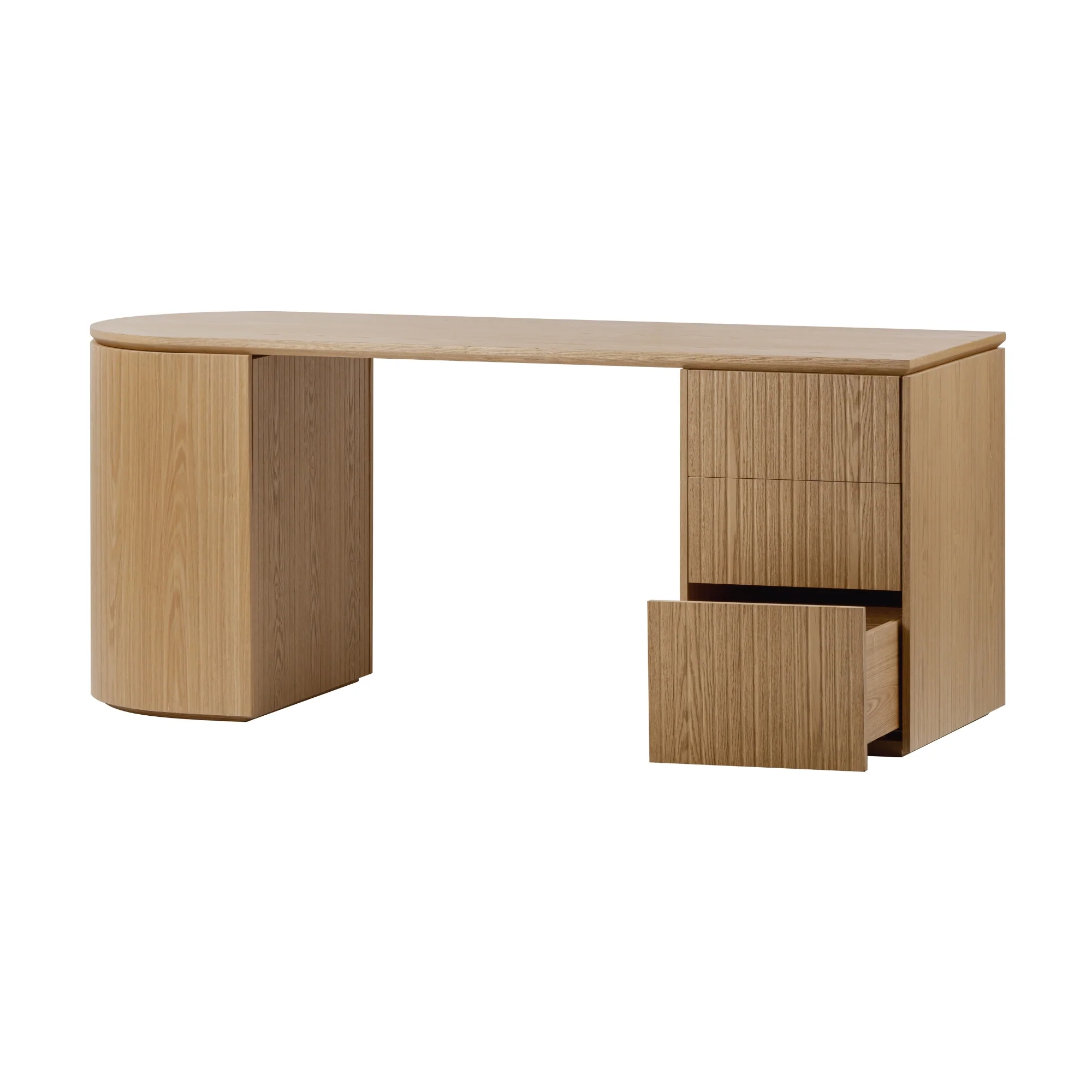 Payton Benjamin Ripple Grand Office Desk RHF Drawer Natural - Image 6