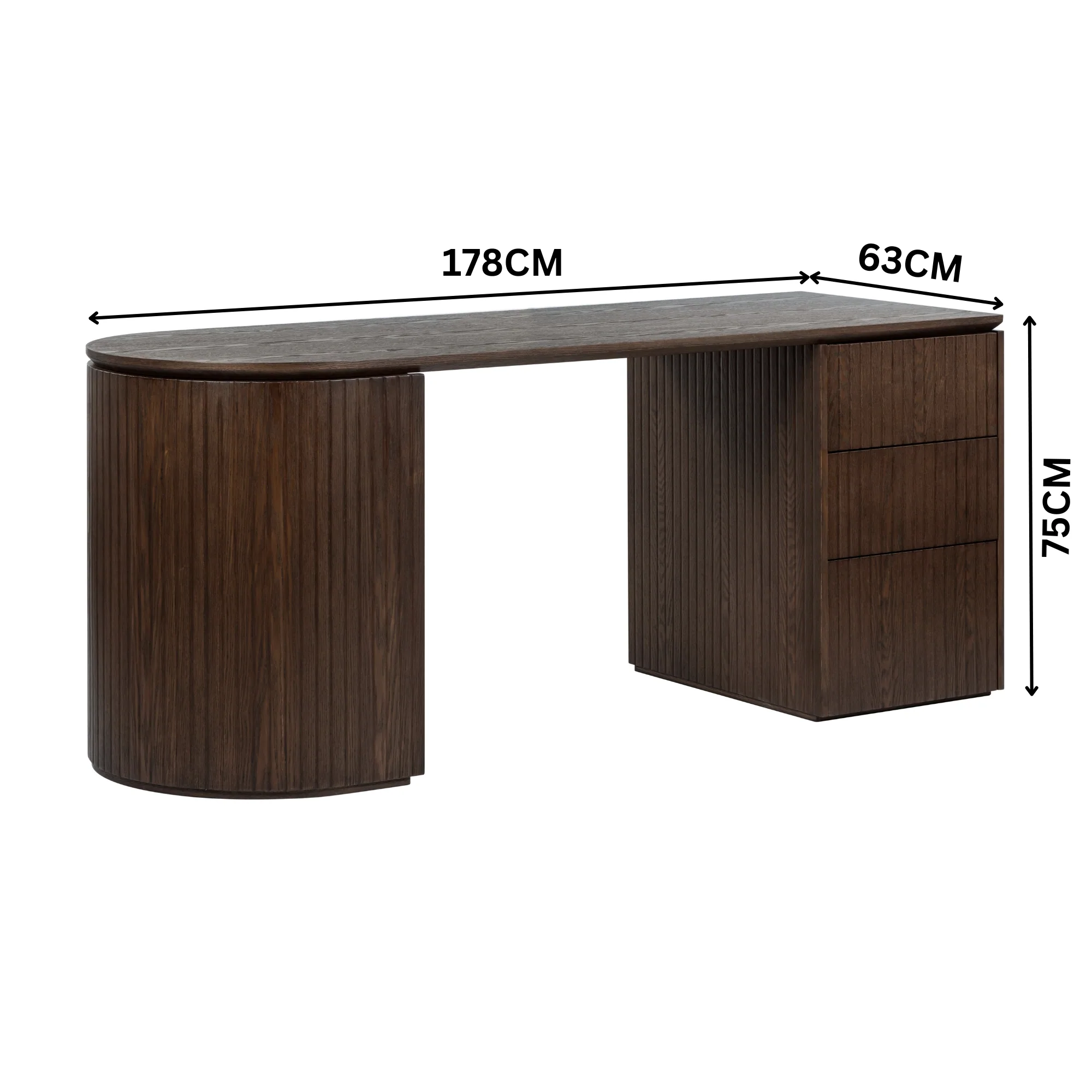 Payton Benjamin Ripple Grand Office Desk RHF Drawer Walnut - Image 3