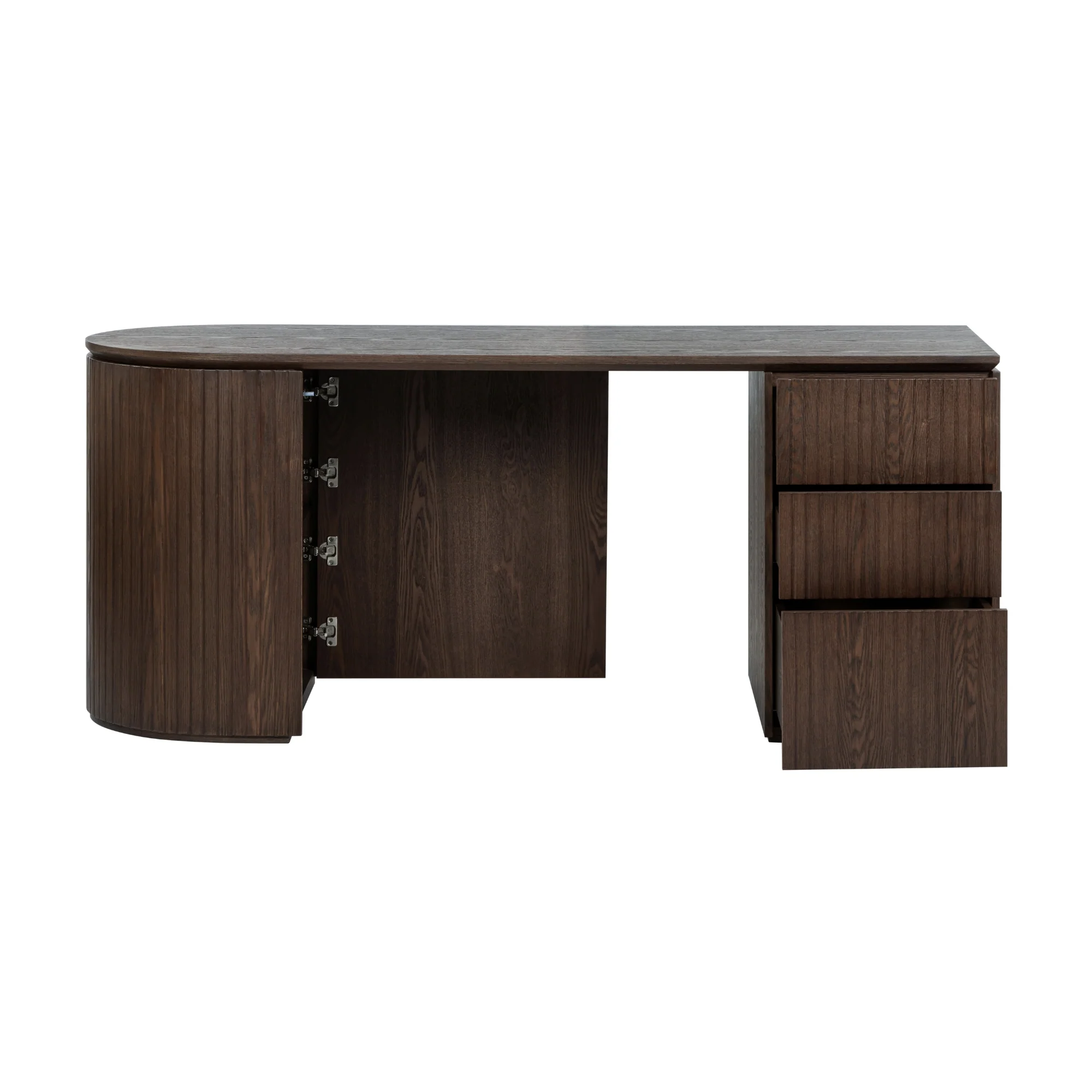 Payton Benjamin Ripple Grand Office Desk RHF Drawer Walnut - Image 4