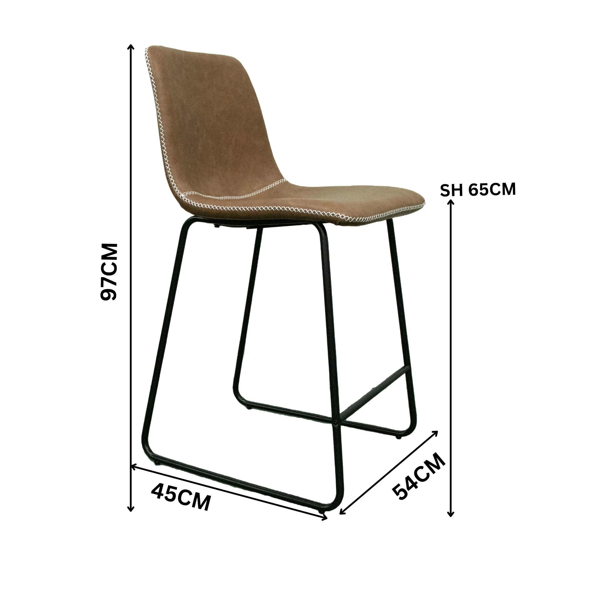 Phoenix 4pc Set Barstools Faux Leather Tan - Image 2