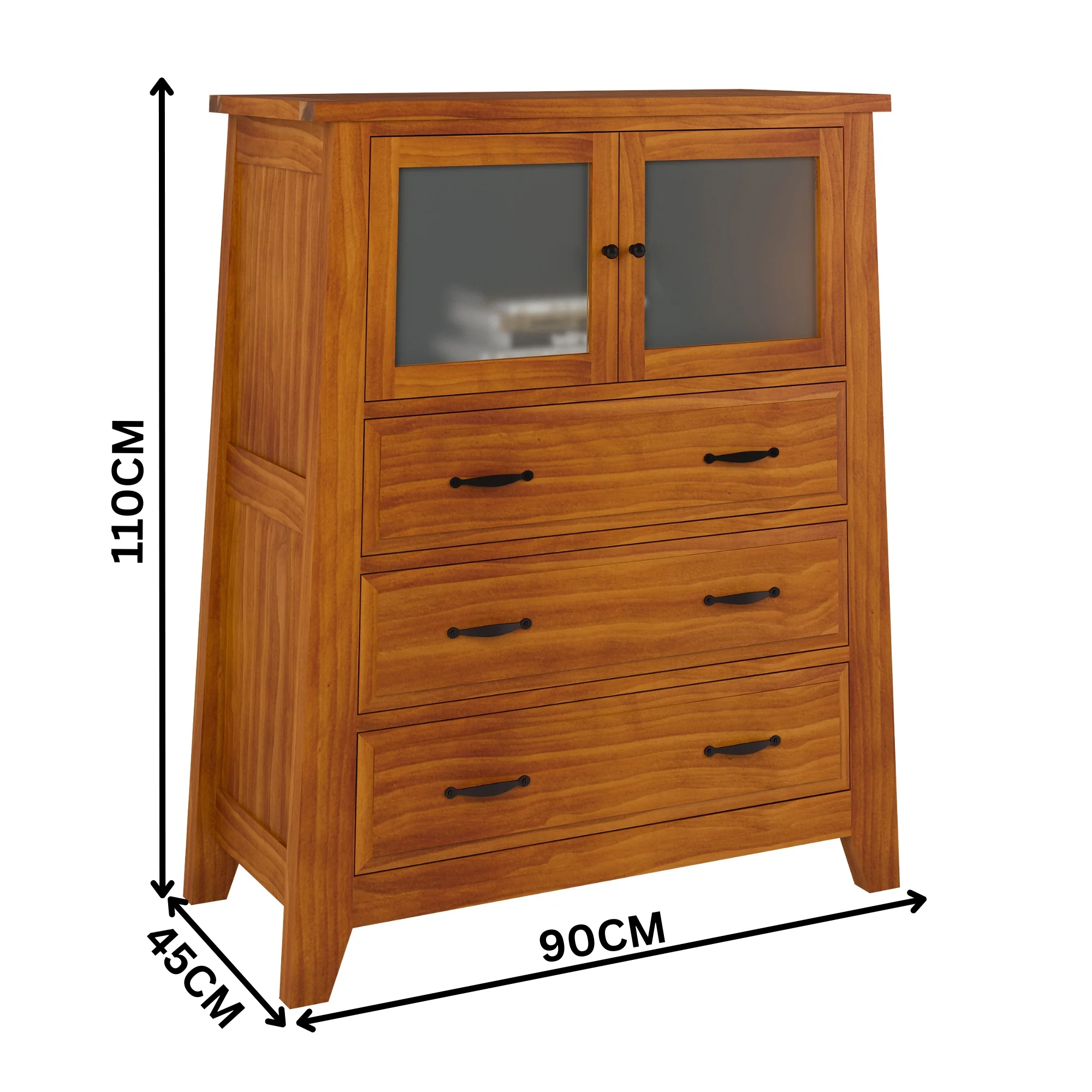 Pine Valley 90cm Tallboy Solid Pine Blackwood Oak - Image 2
