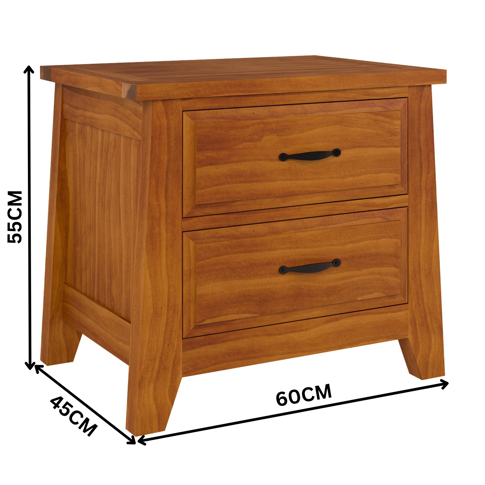 Pine Valley Bedside Table Solid Pine Blackwood Oak - Image 2