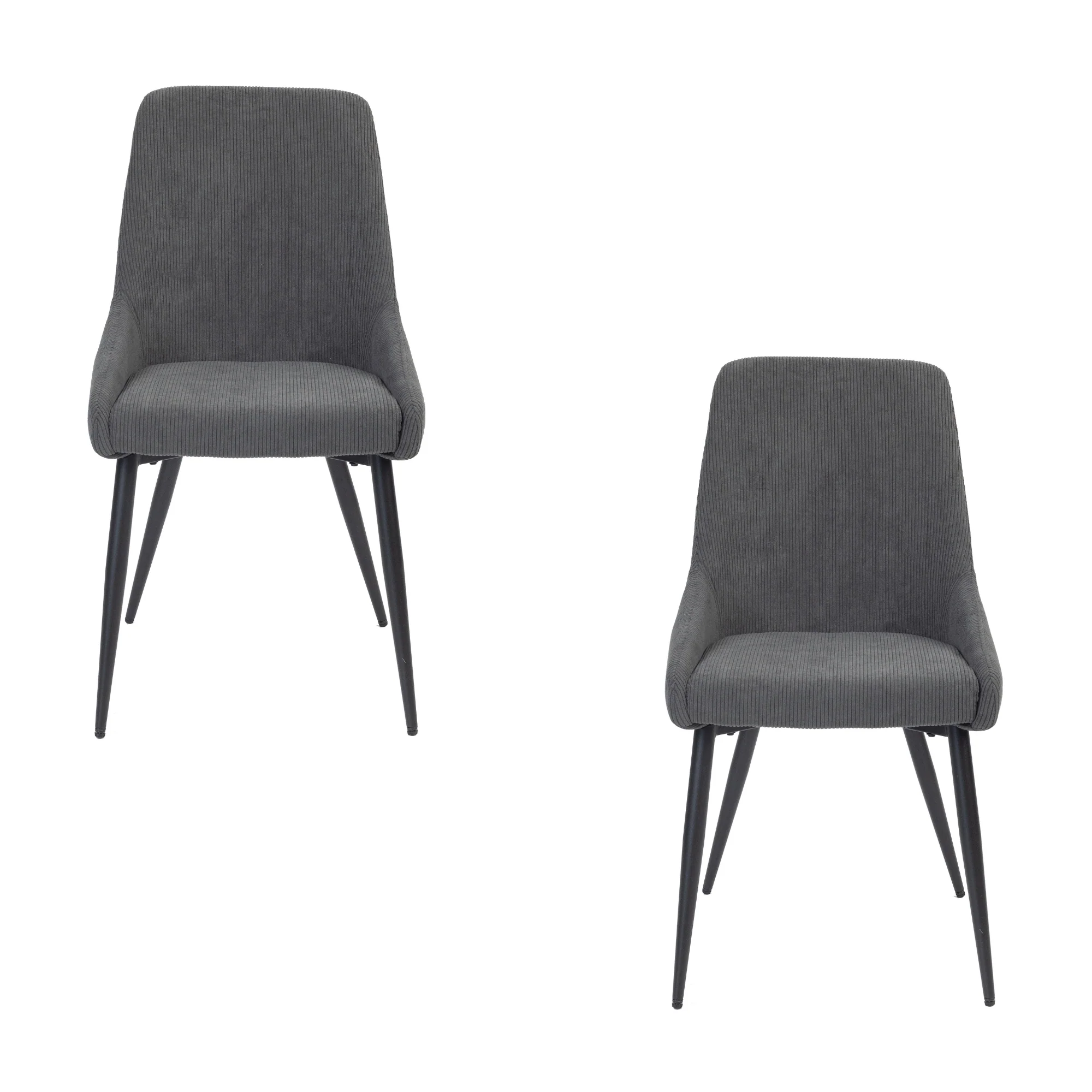 Polska 2pc Set Fabric Dining Chair Grey - Image 2