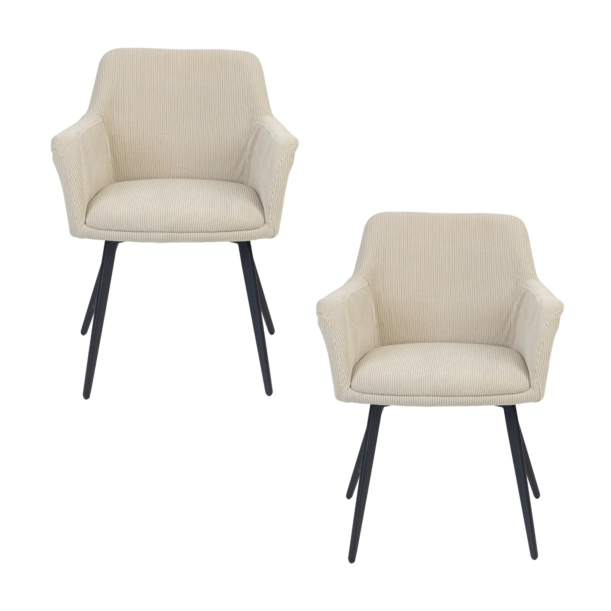 Porto 2pc Set Fabric Dining Chair Beige - Image 2