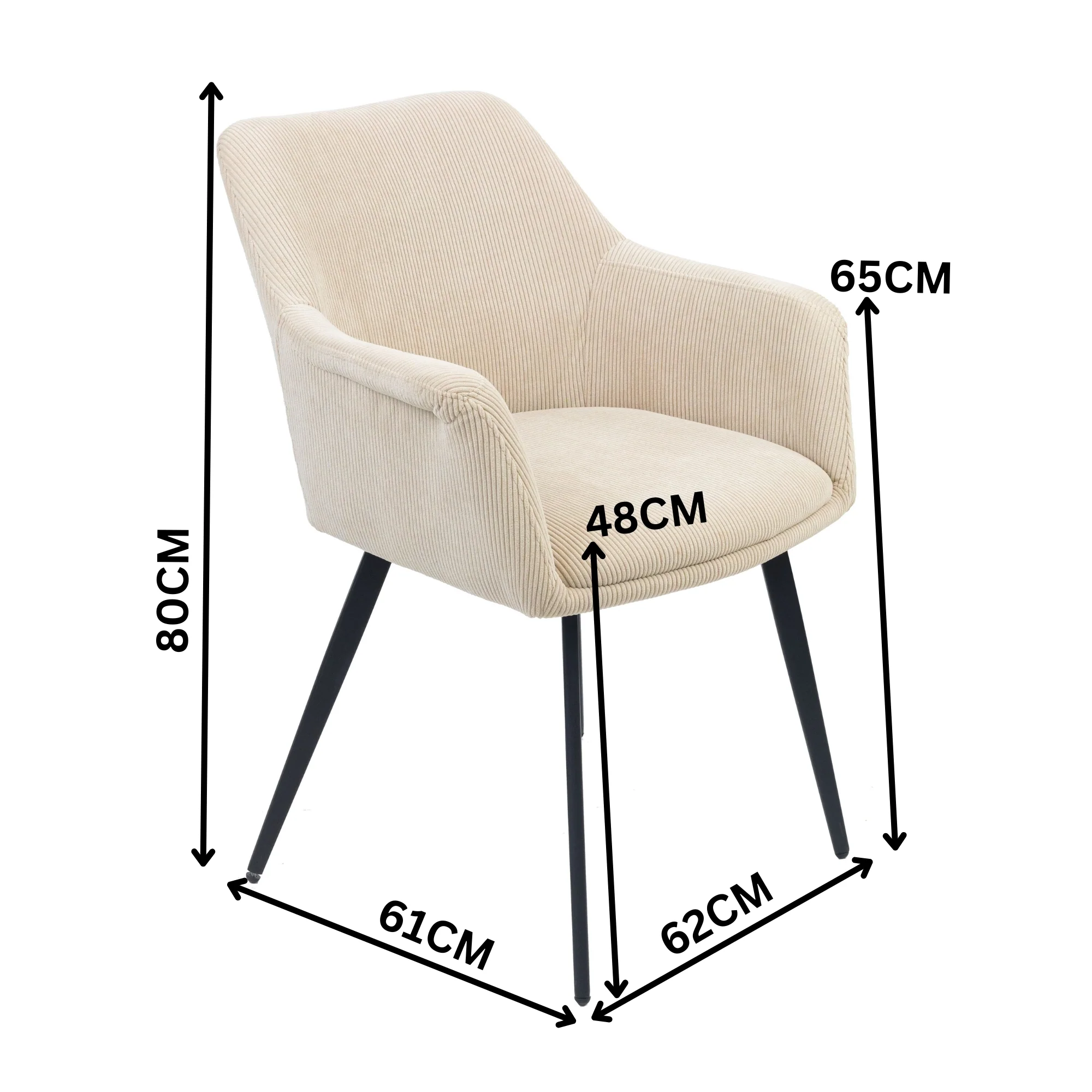 Porto 2pc Set Fabric Dining Chair Beige - Image 3