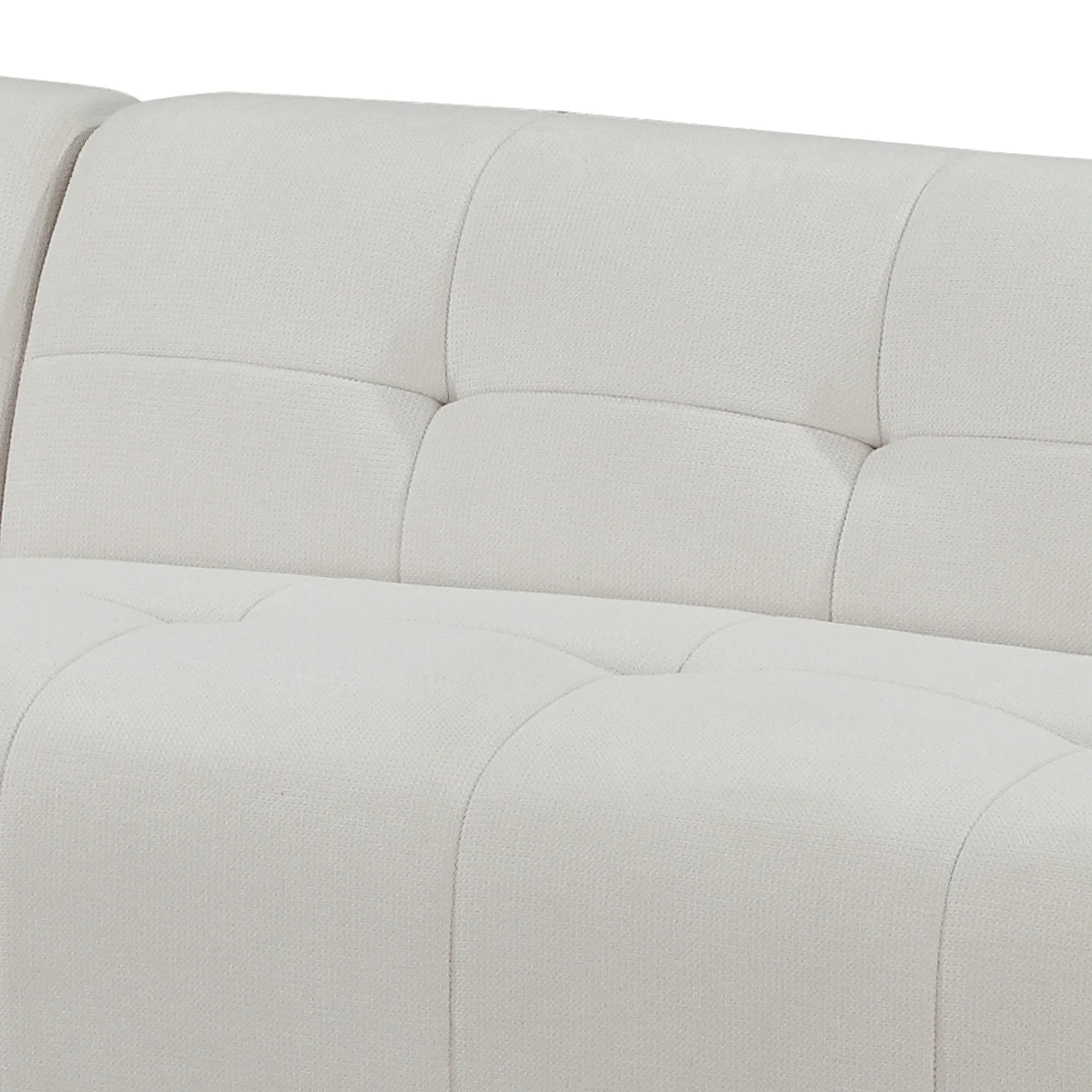 Quinn 4 Seater Upholstered Sofa with Reversible Chaise Beige - Image 5
