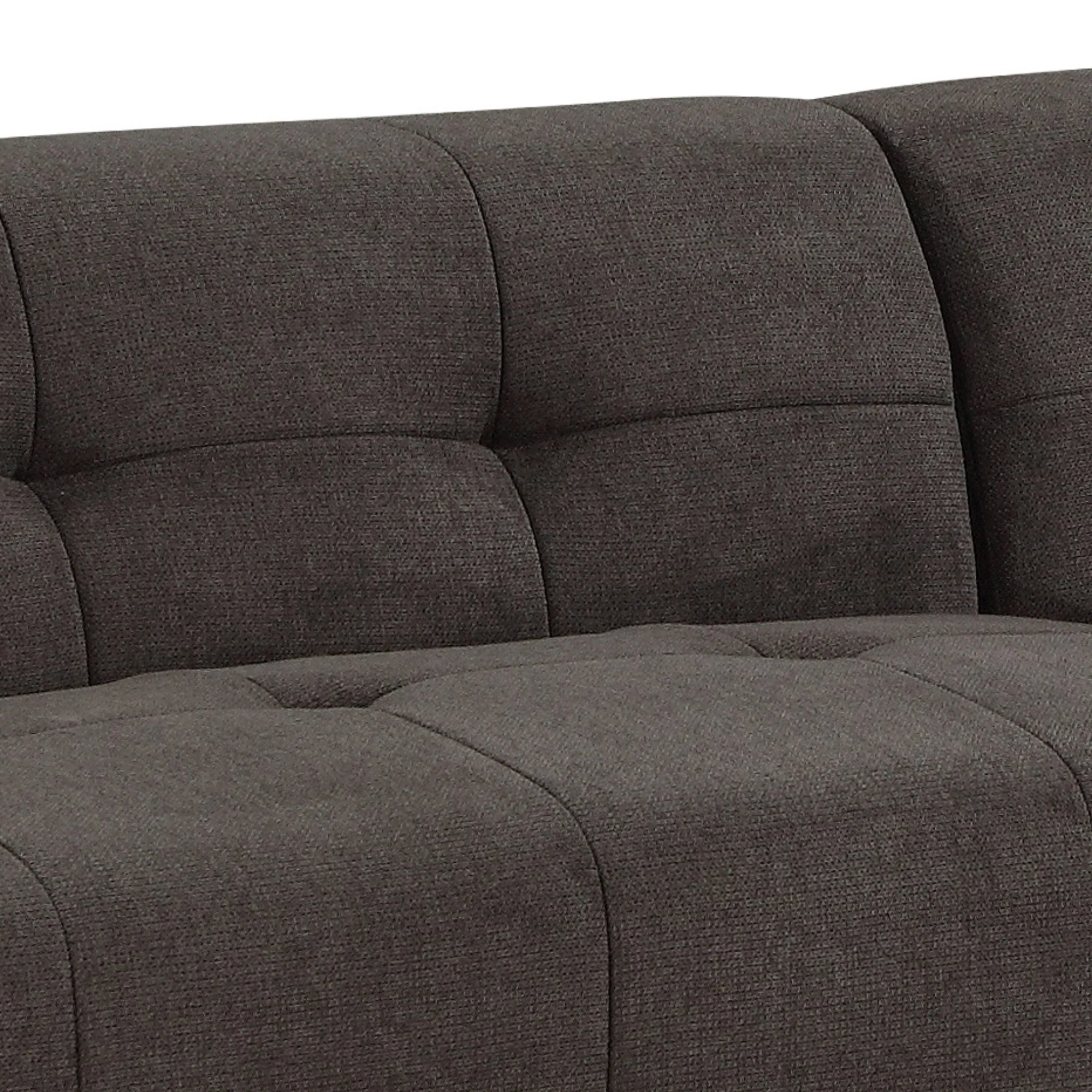 Quinn 4 Seater Upholstered Sofa with Reversible Chaise Black - Image 5