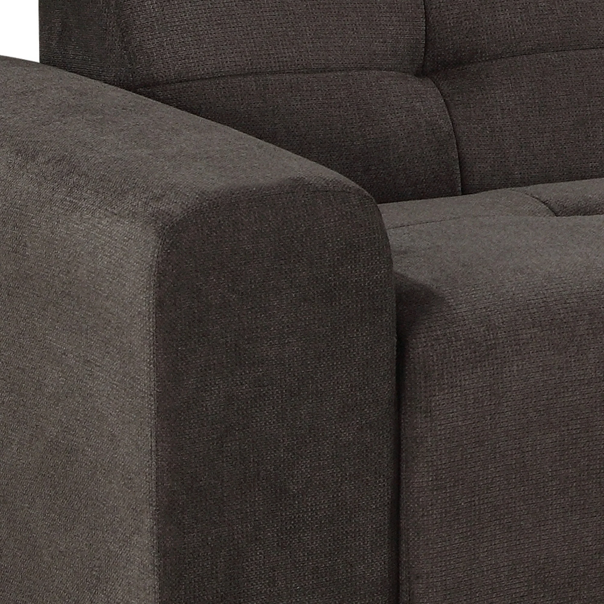 Quinn 4 Seater Upholstered Sofa with Reversible Chaise Black - Image 6