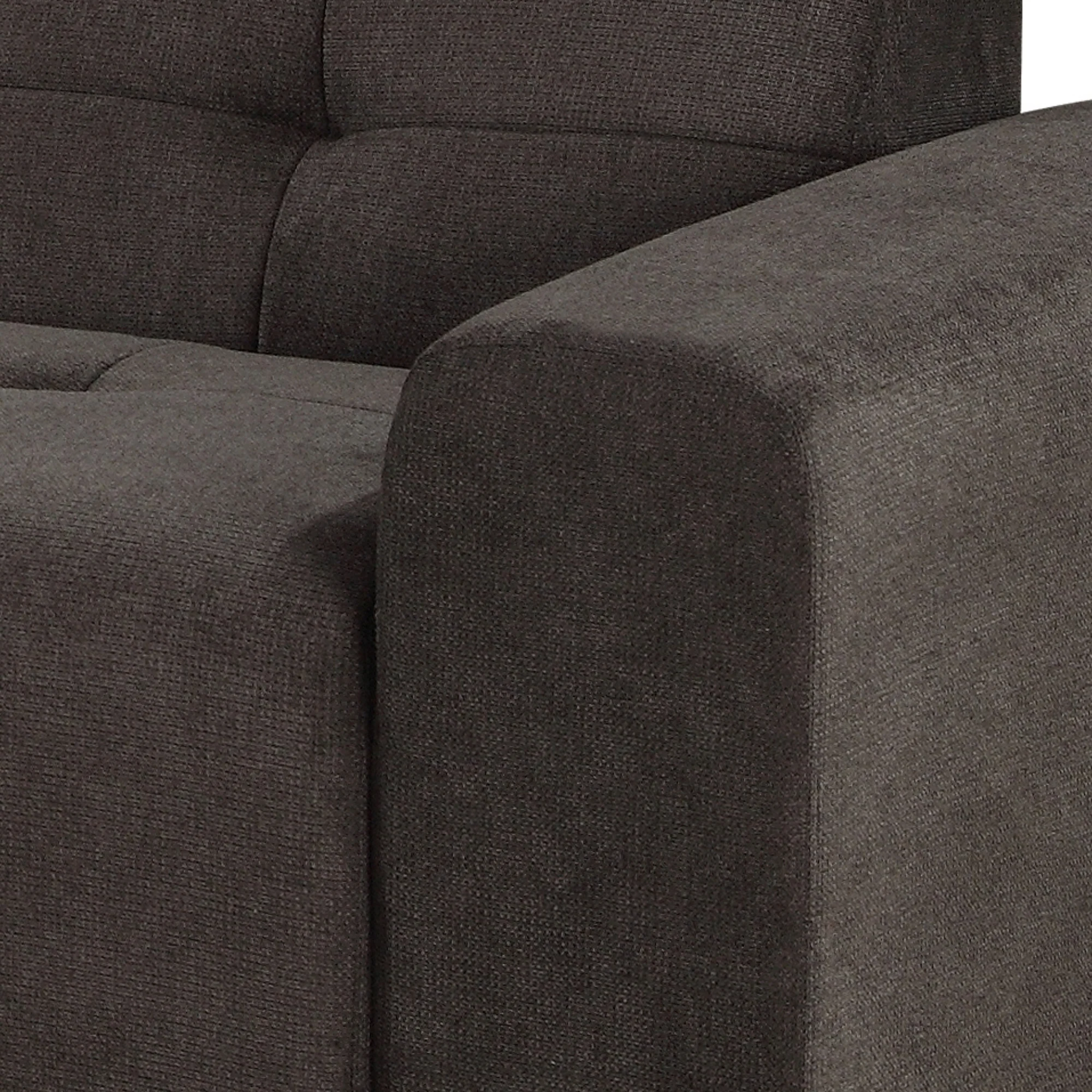 Quinn 4 Seater Upholstered Sofa with Reversible Chaise Black - Image 7