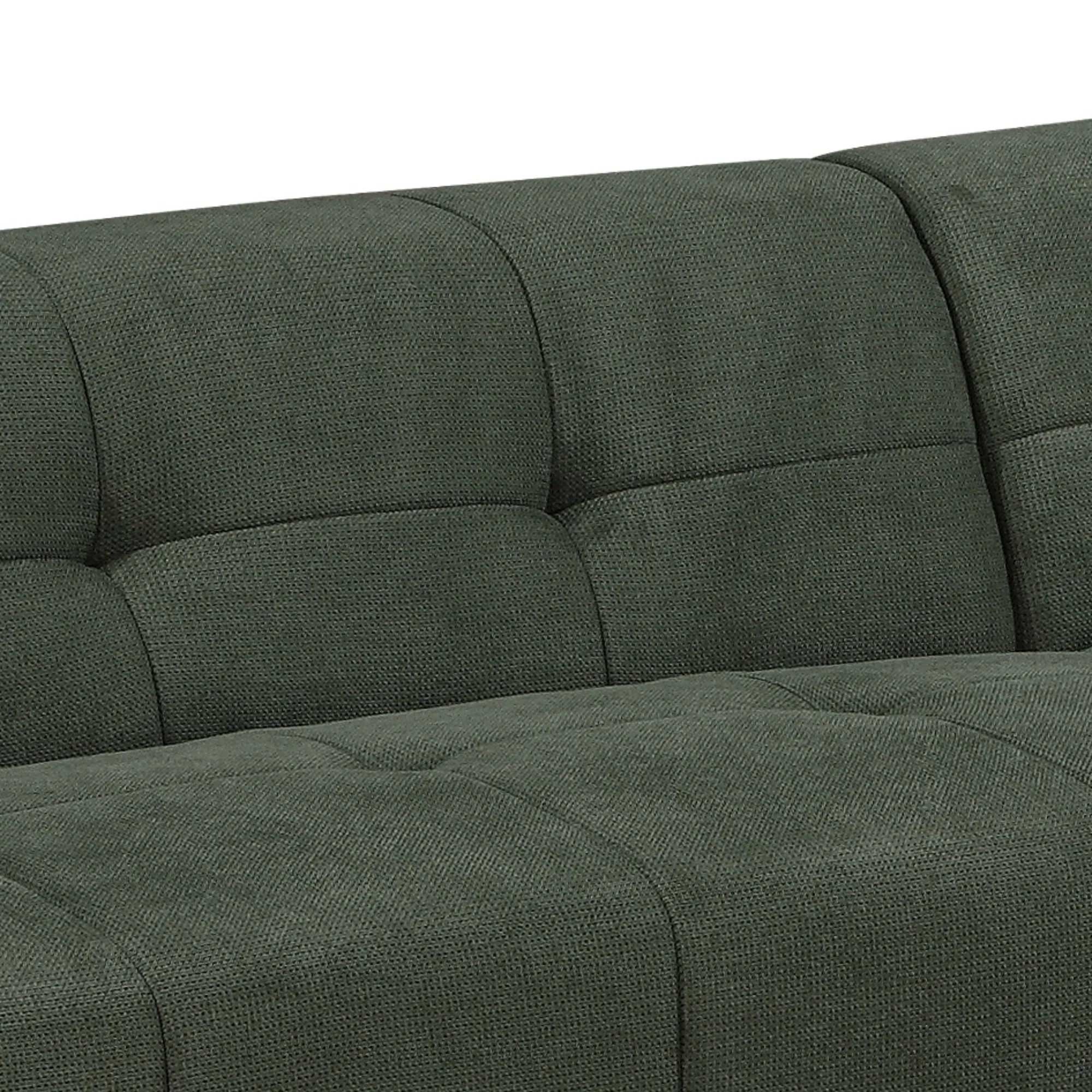 Quinn 4 Seater Upholstered Sofa with Reversible Chaise Green - Image 5
