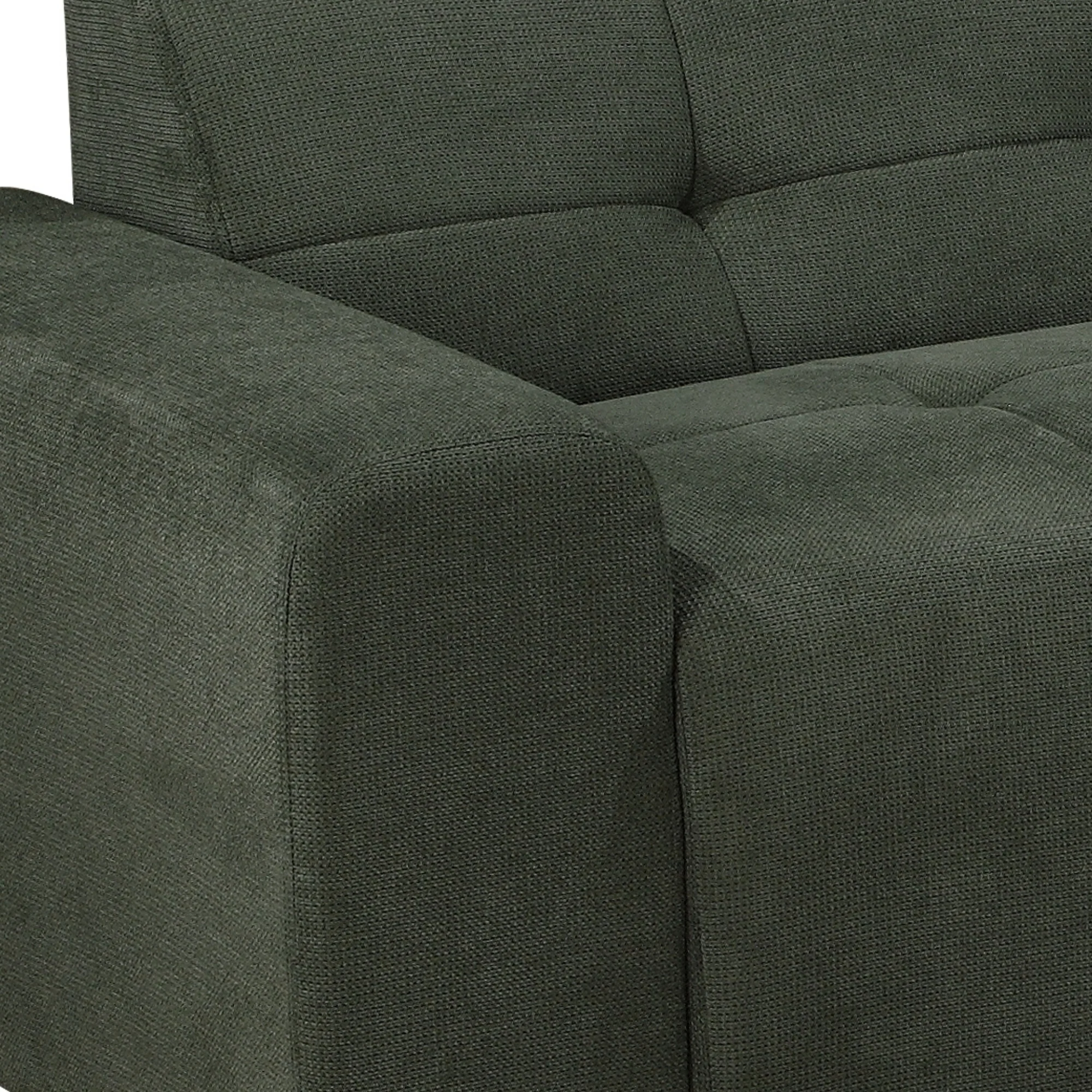 Quinn 4 Seater Upholstered Sofa with Reversible Chaise Green - Image 7