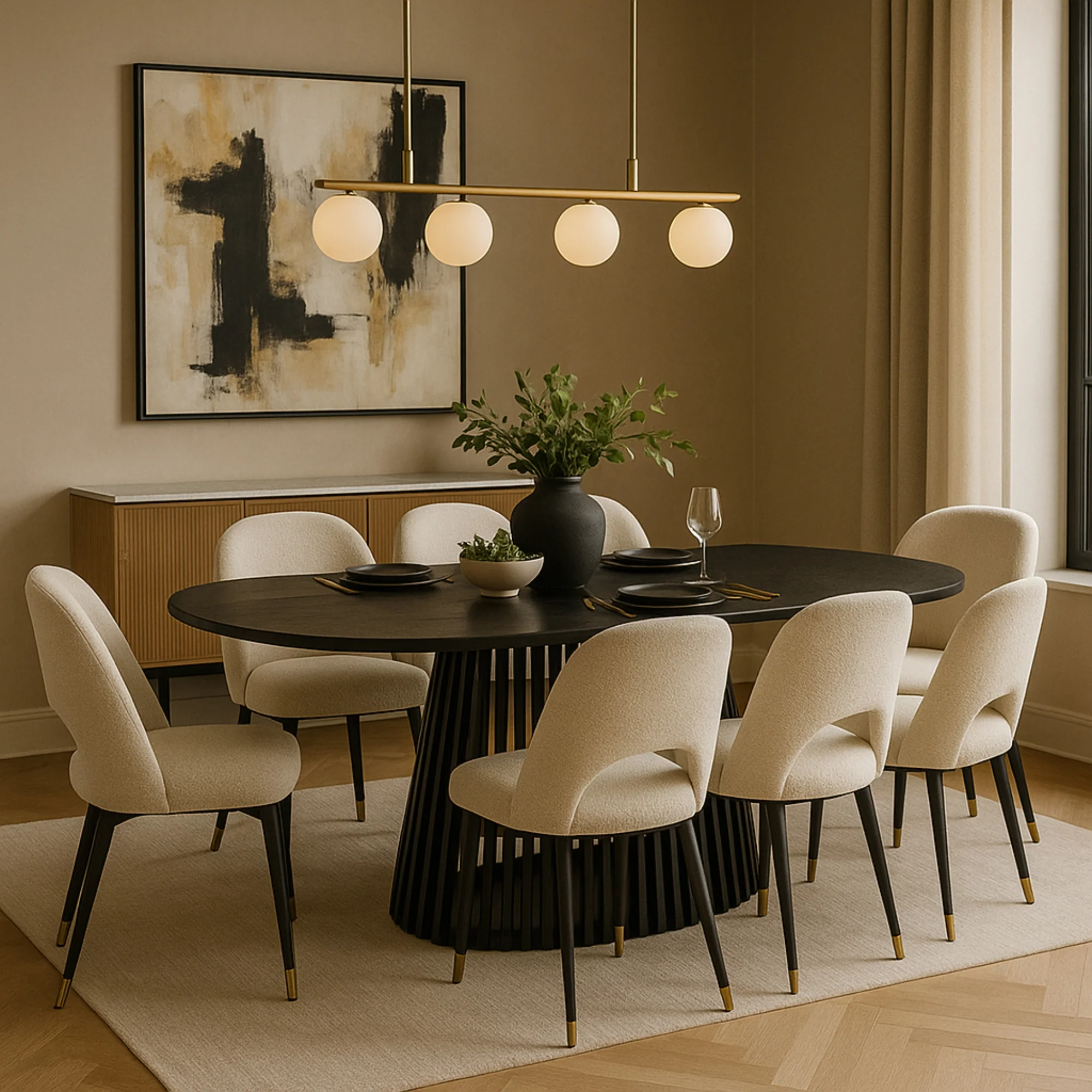 Ravenwood Casablanca 200cm Oval Dining Table Black - Image 2
