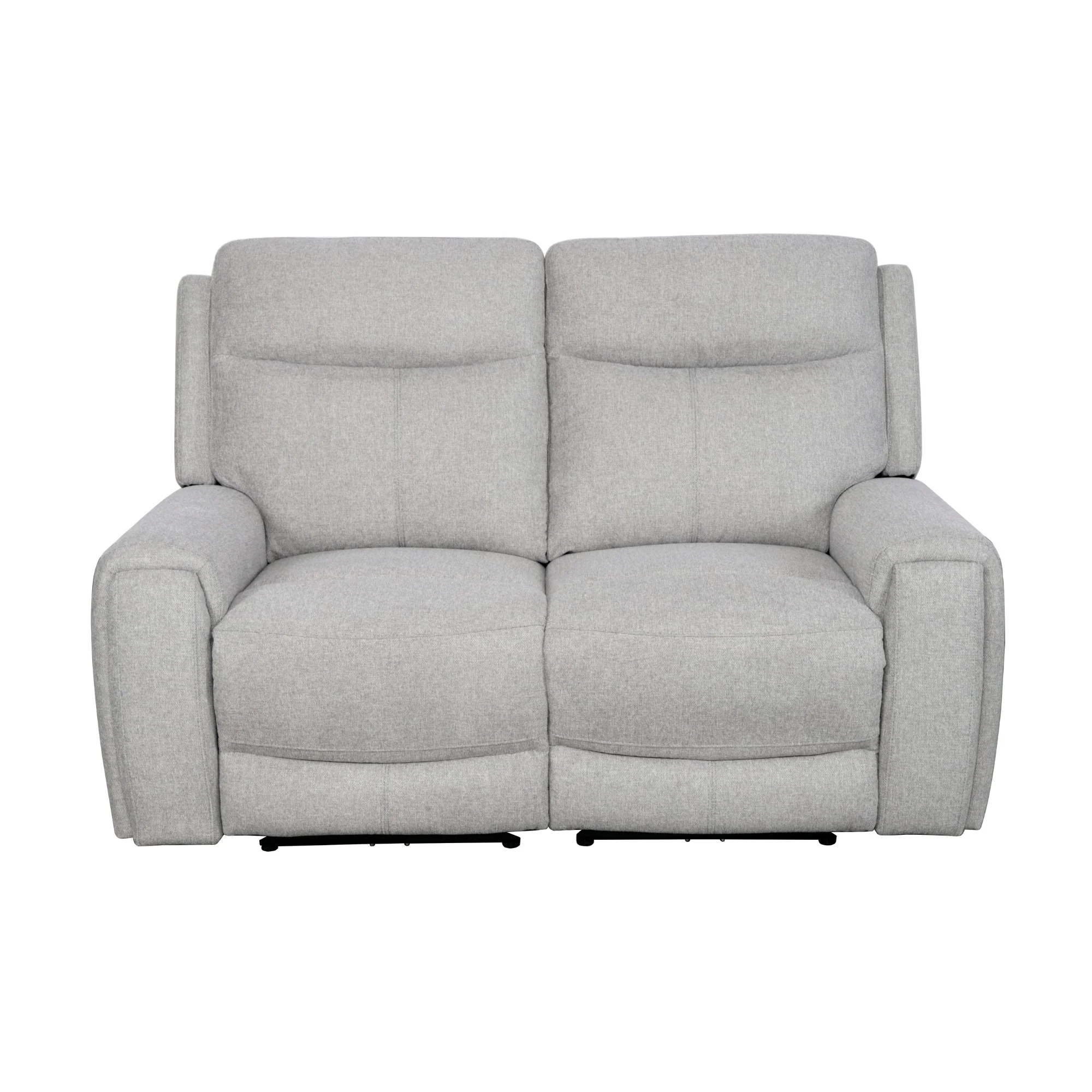 Regal 2 Seater Electric Recliner Fabric Lounge Light Grey - Image 2
