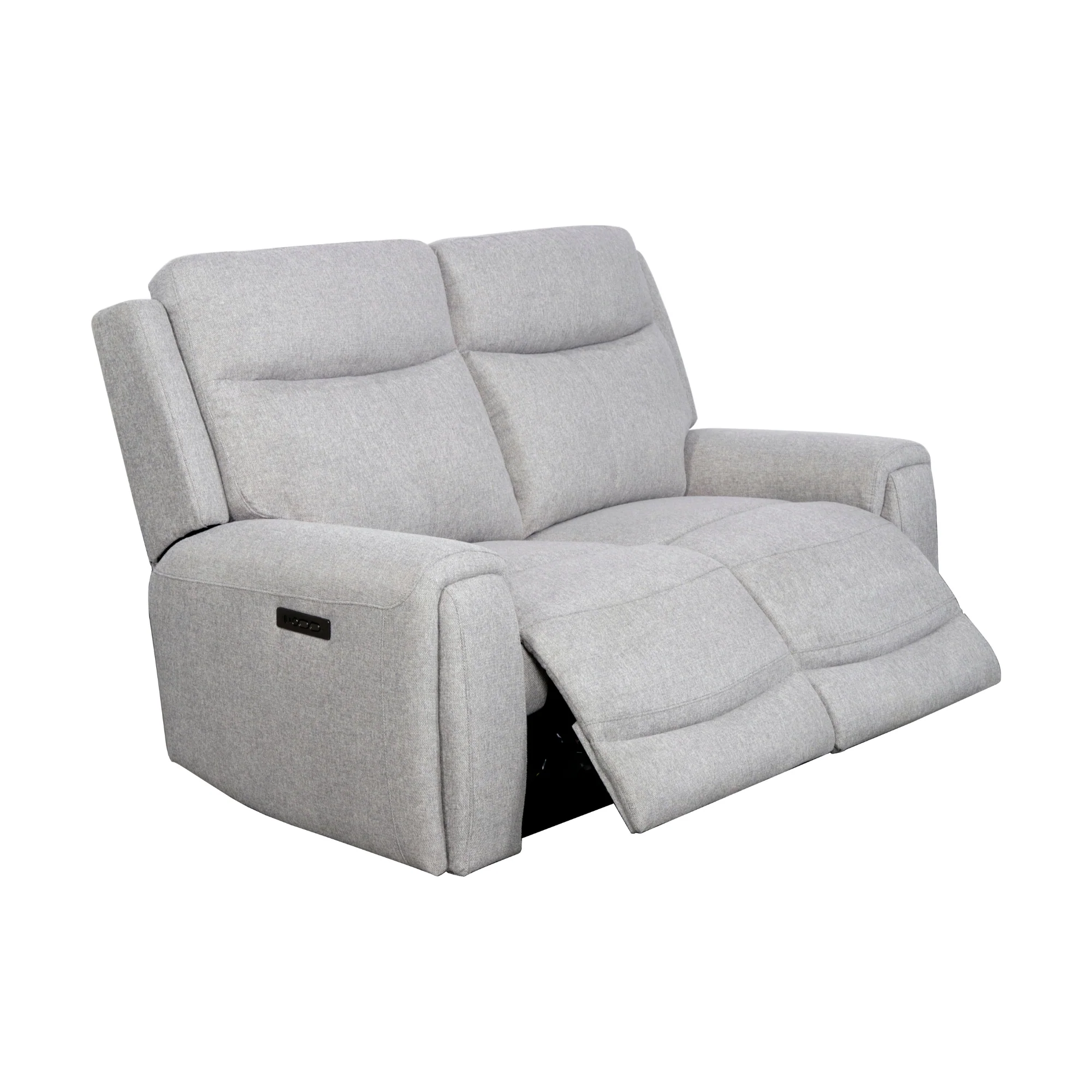 Regal 2 Seater Electric Recliner Fabric Lounge Light Grey - Image 4