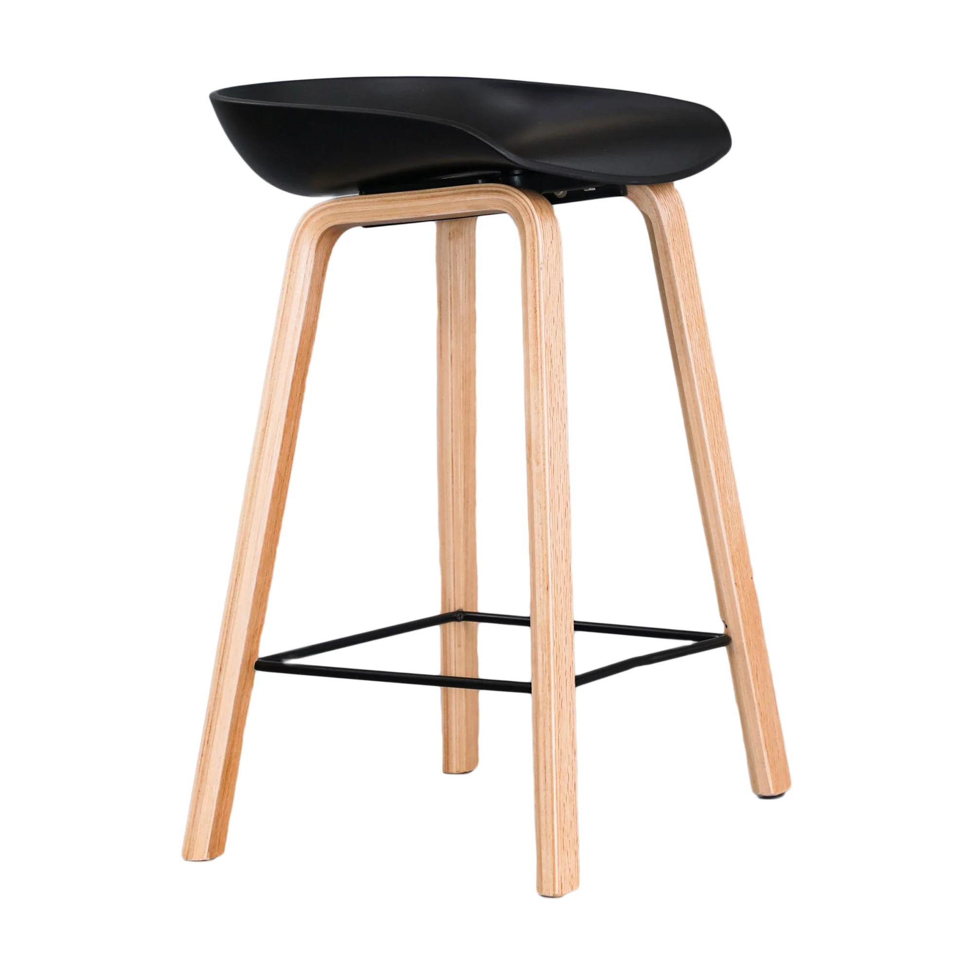 Replica Hay Set of 2 Bar Stool Seat Black Oak - Image 4