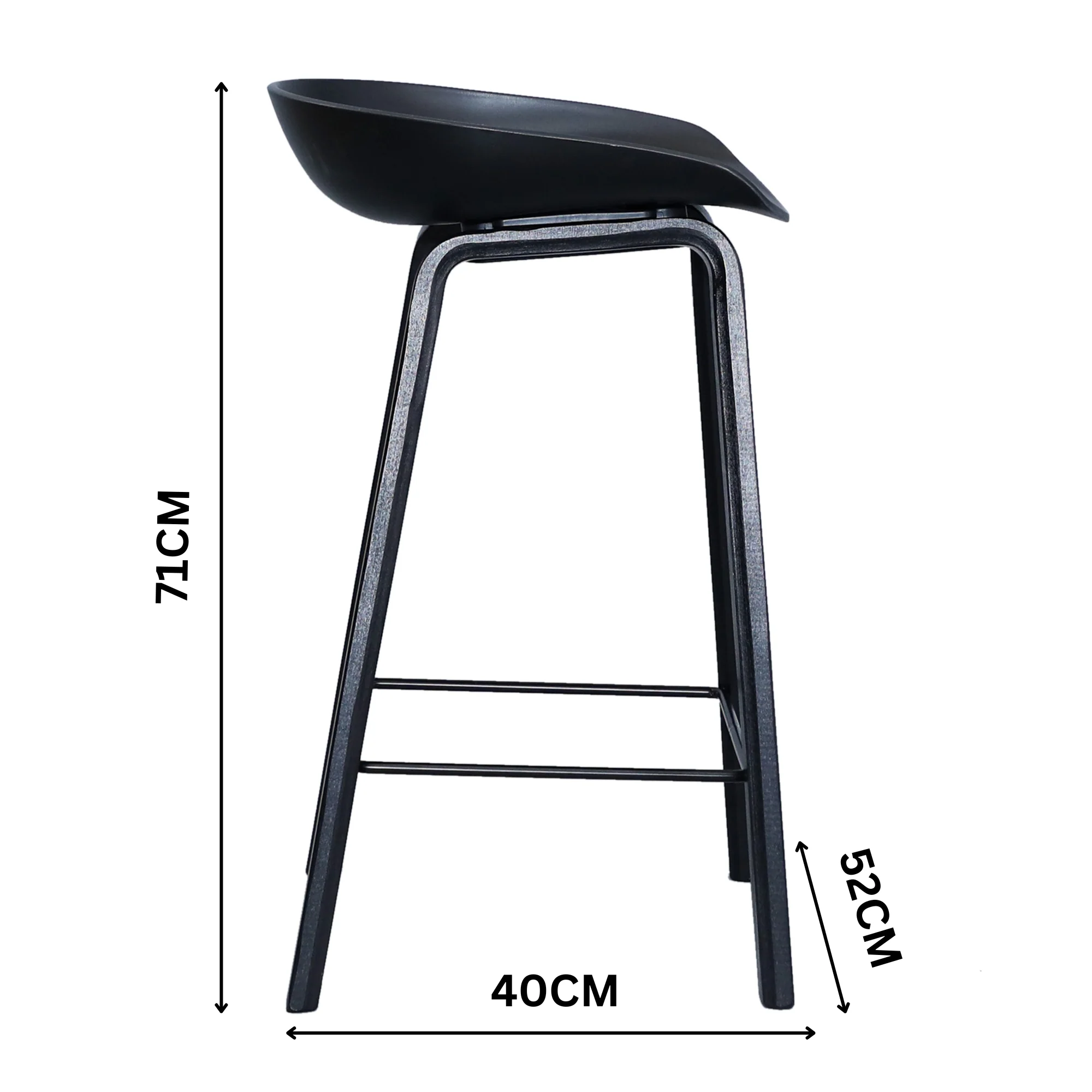 Replica Hay Set of 2 Bar Stool Seat Black - Image 3