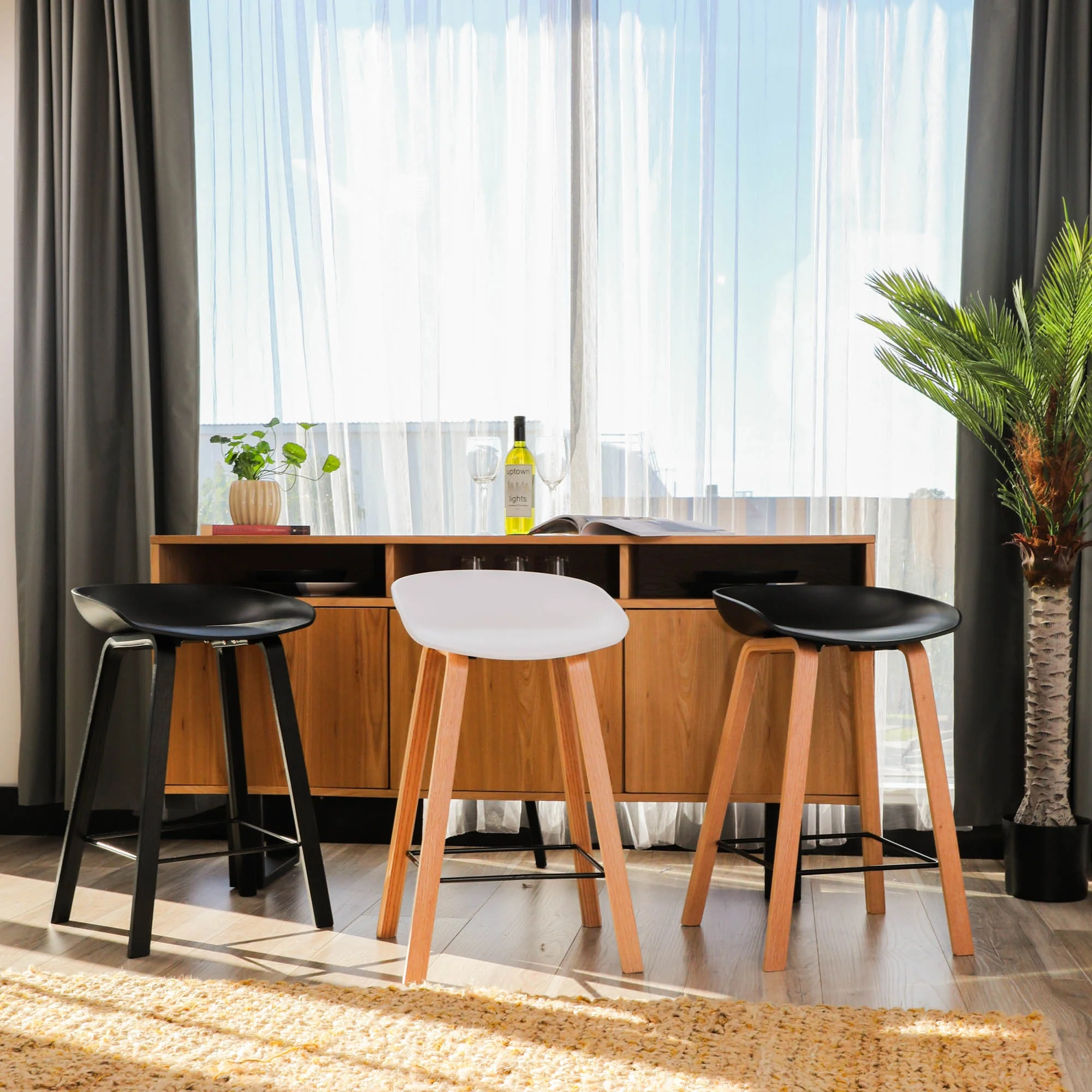 Replica Hay Set of 2 Bar Stool Seat Black - Image 8